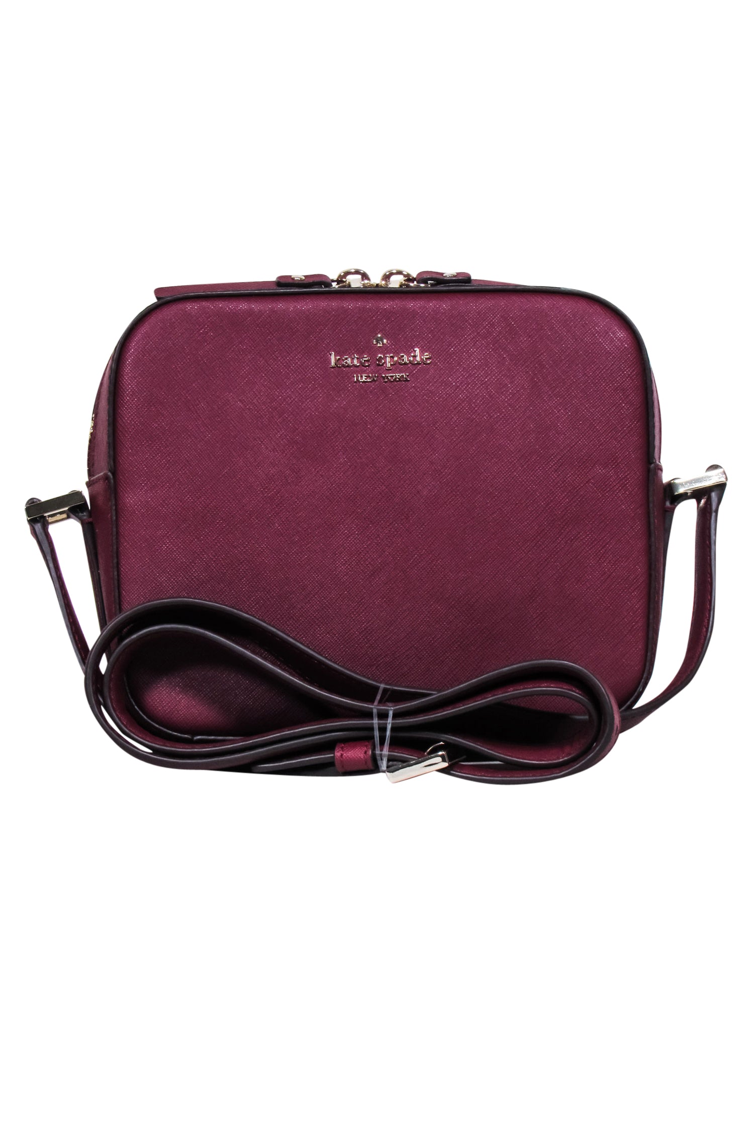 Kate Spade Maroon Saffiano Leather Chic Crossbody Bag