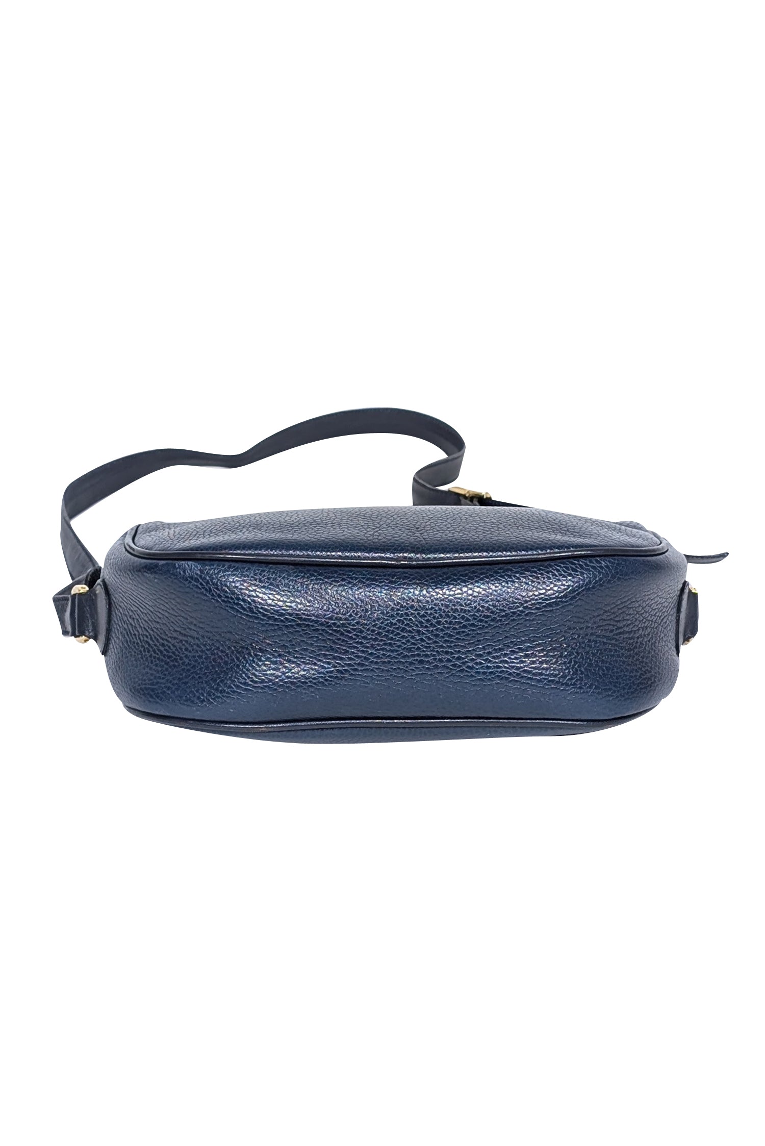 Mark Cross Navy Pebbled Leather Crossbody Bag - A Vintage Stylish Companion