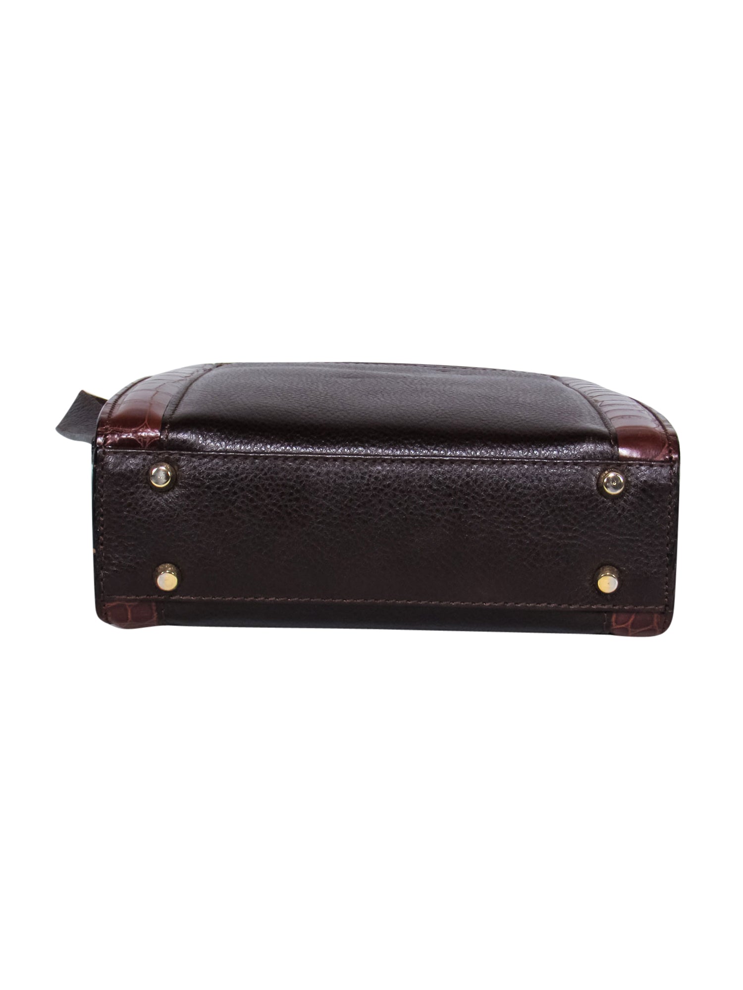 Bally - Stunning Brown Pebbled Leather & Alligator Embossed Rectangle Crossbody