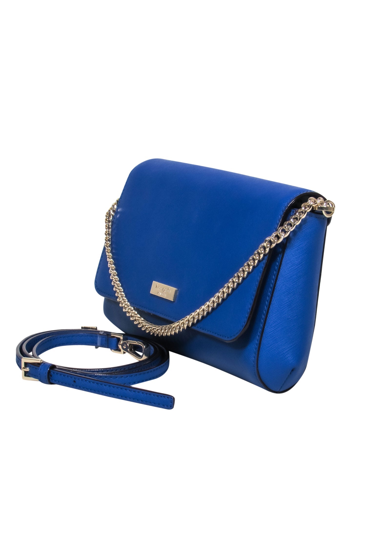 Kate Spade Blue Textured Leather Convertible Crossbody Bag - A Stylish Dual-Purpose Accessory