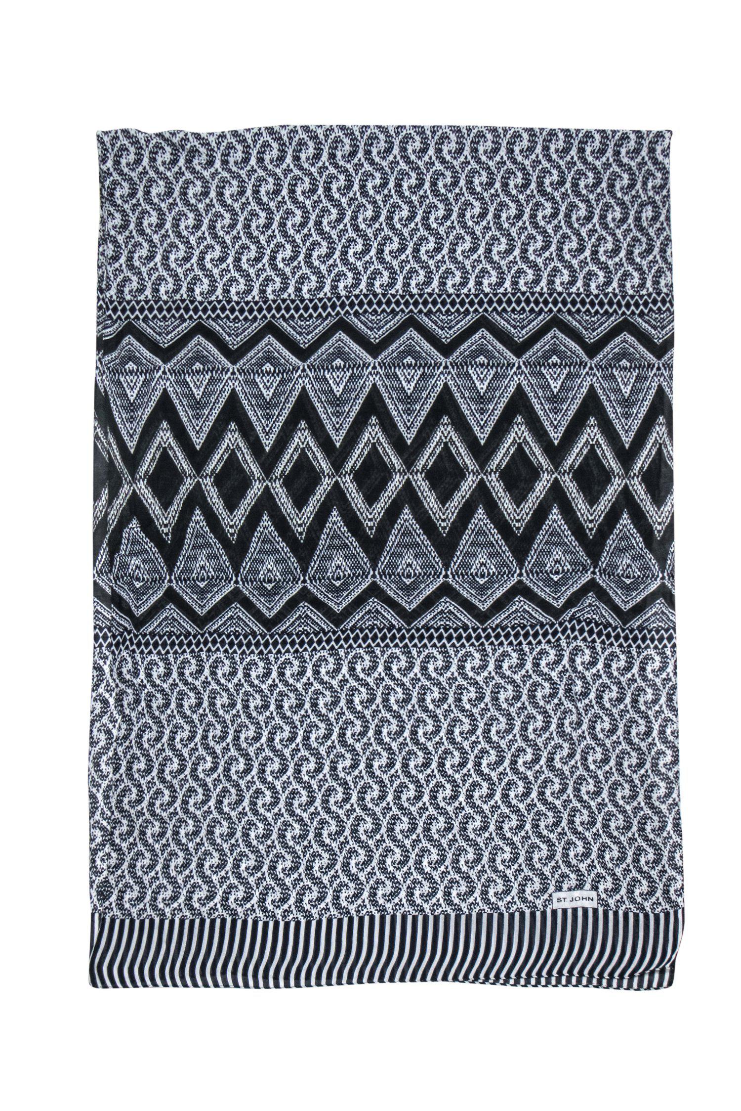 St. John's Stunning Black & White Printed Scarf
