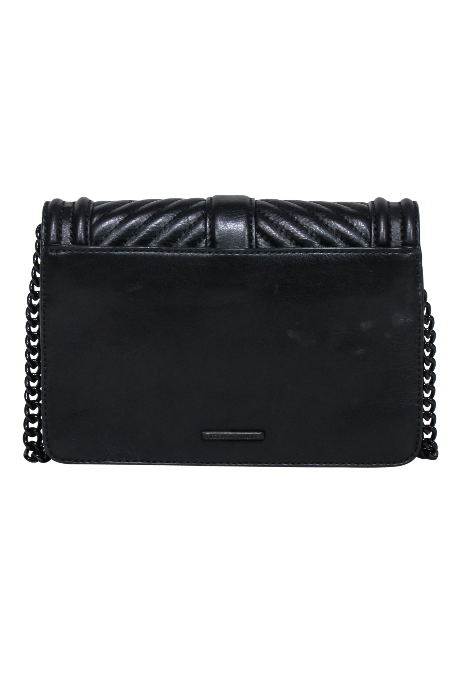 Rebecca Minkoff Black Chevron Front Leather Crossbody Bag - Fashion Must-Have