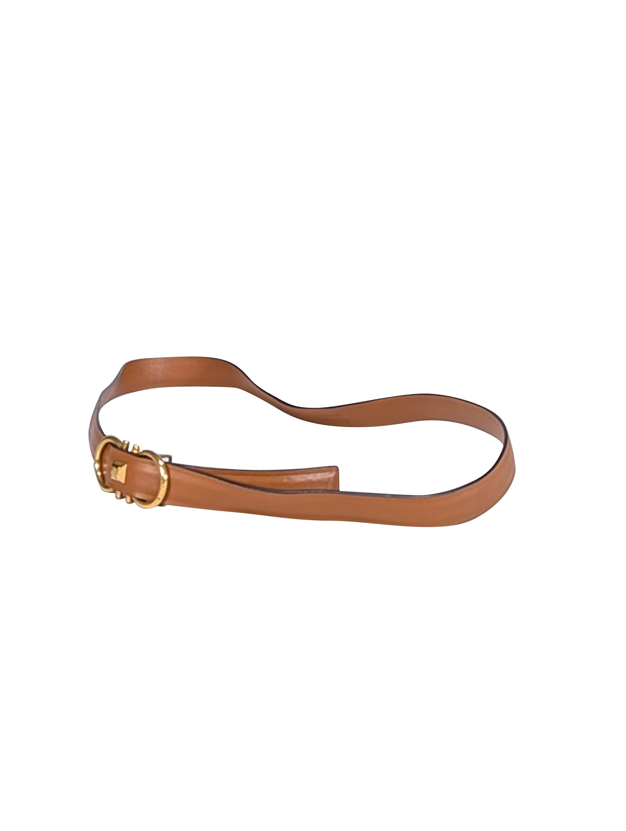 Ferragamo Tan Leather Logo Belt - Size M: A Touch of Luxury