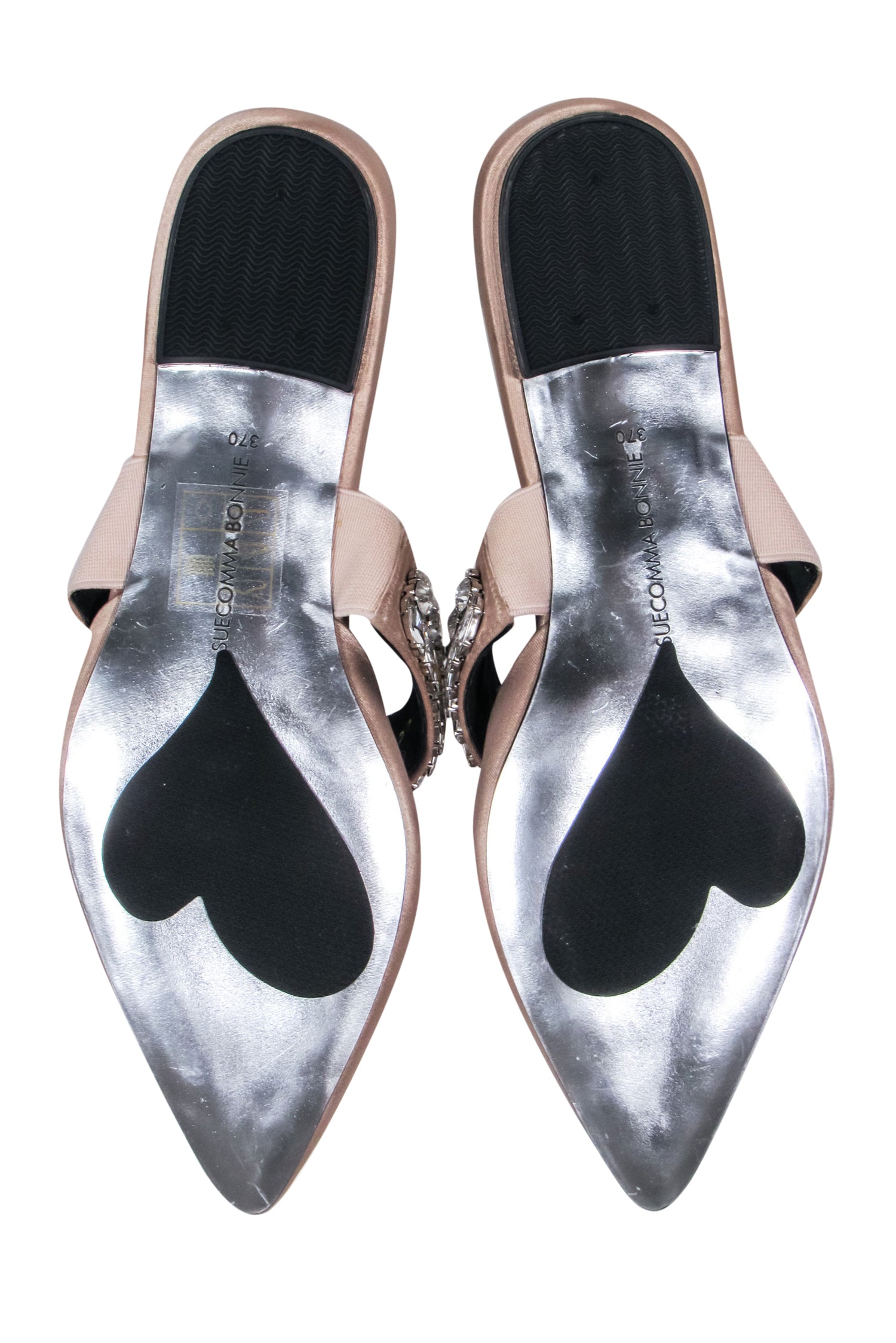 Suecomma Bonnie's SCB Collection - Stunning Beige Satin Mule Flats in Size 7