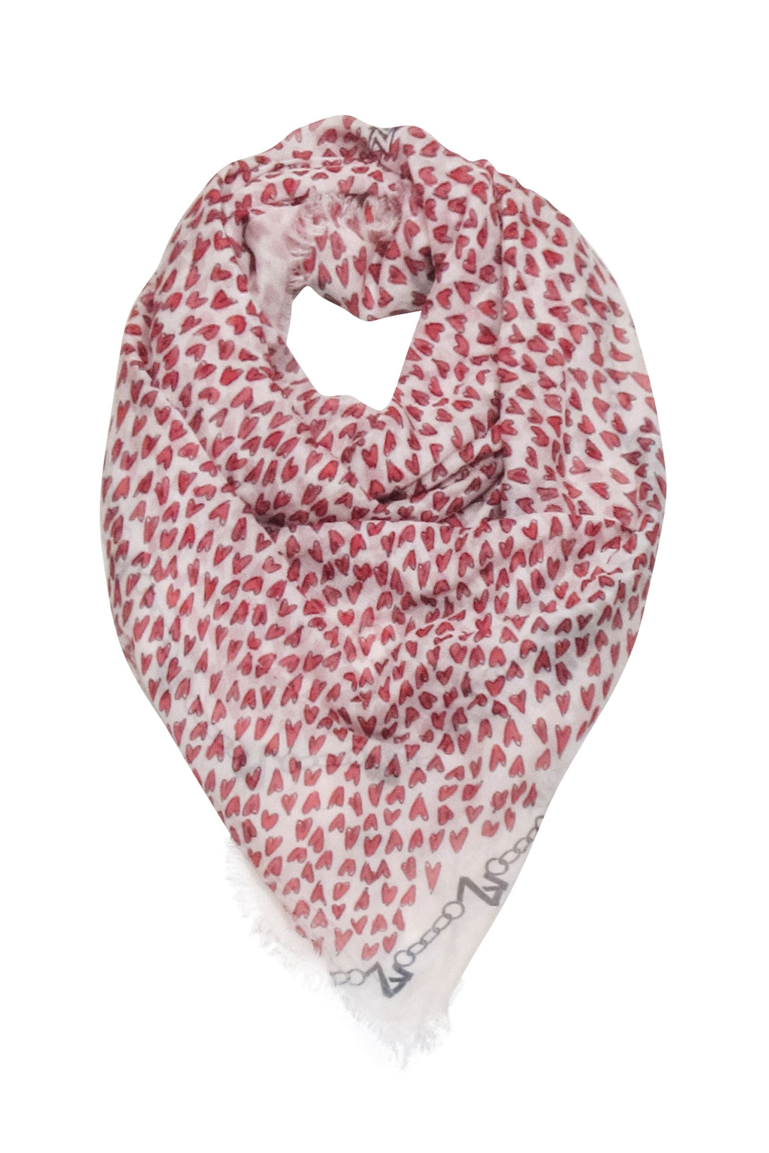 Zadig & Voltaire's Heart-Print Frayed Hem Scarf: A Valentine's Must-Have