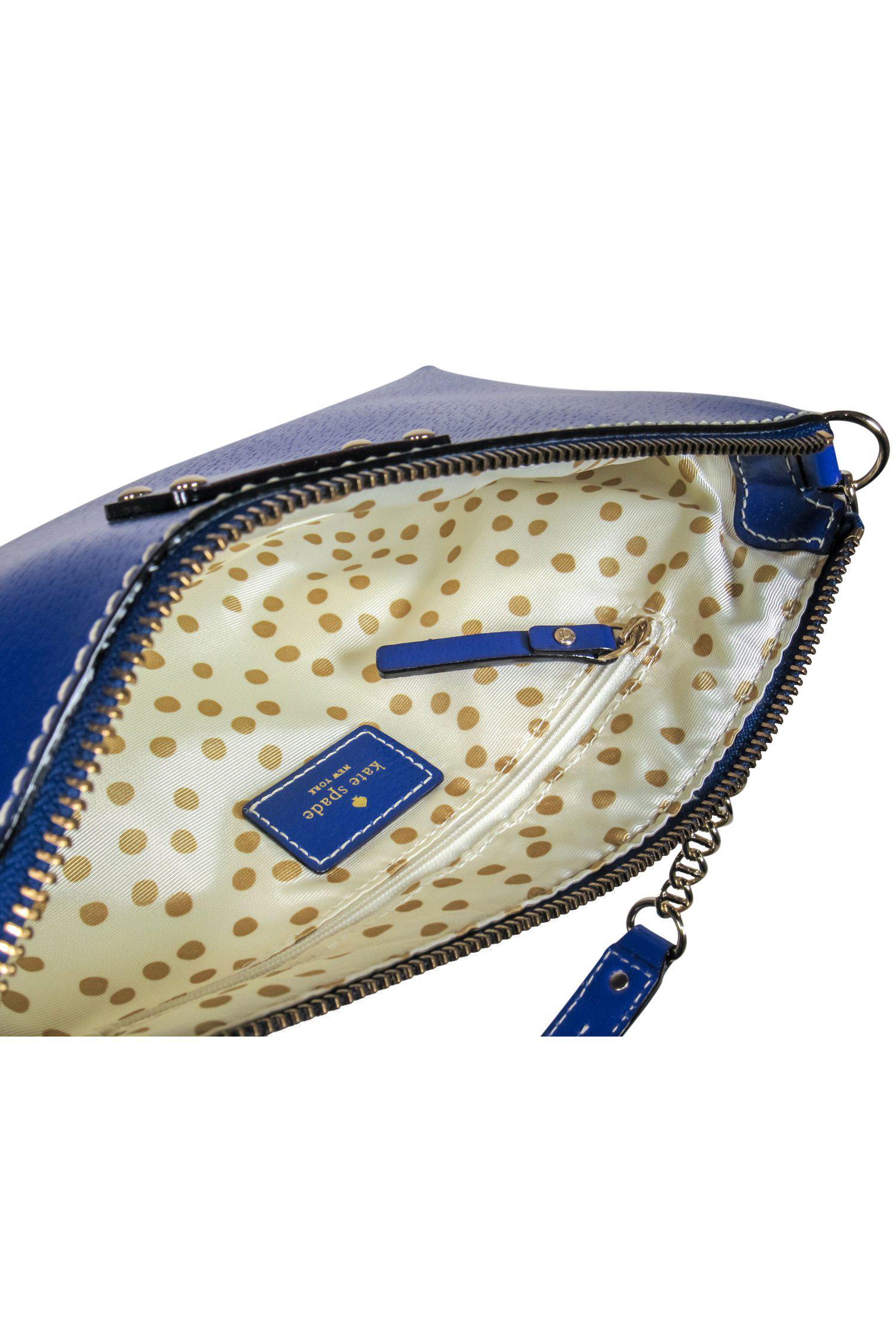 Kate Spade Royal Blue Smooth Leather Chain-Strap Baguette Bag - Irresistible Downtown Chic!