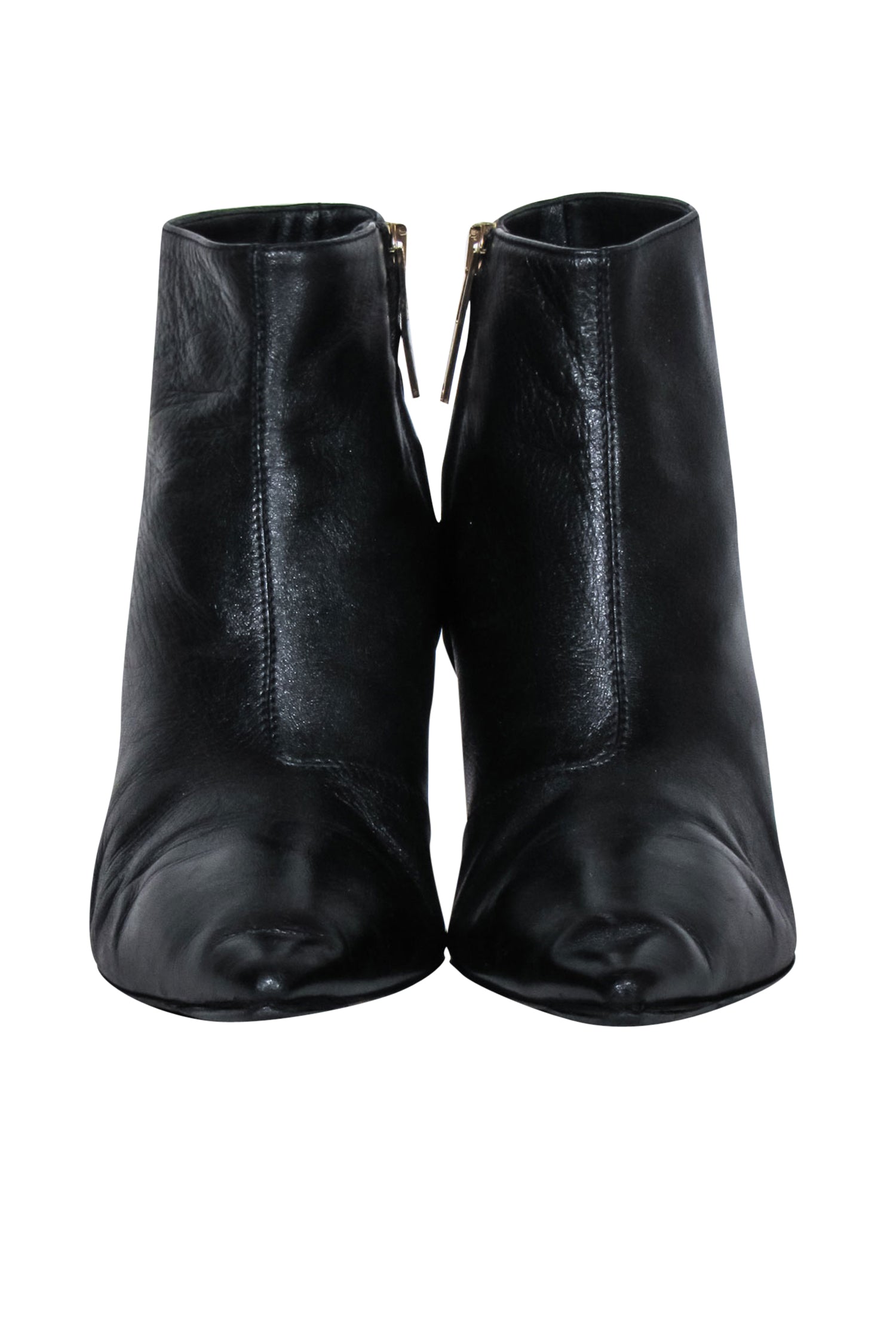 Burberry Black Leather Pointed-Toe Stiletto Booties - Size 9
