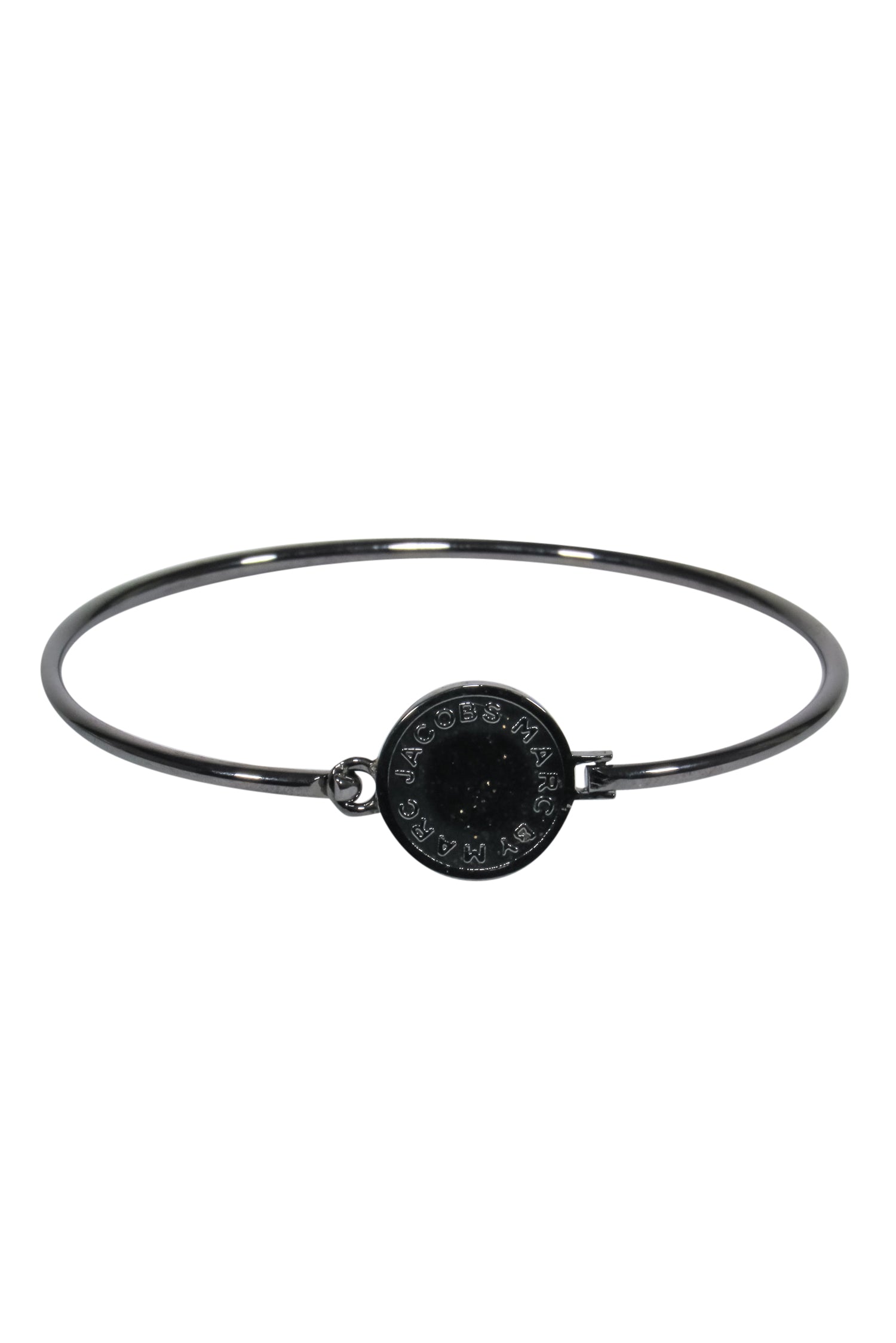 Marc by Marc Jacobs Black Titanium Glitter Logo Bangle: A Sparkling Accessory!
