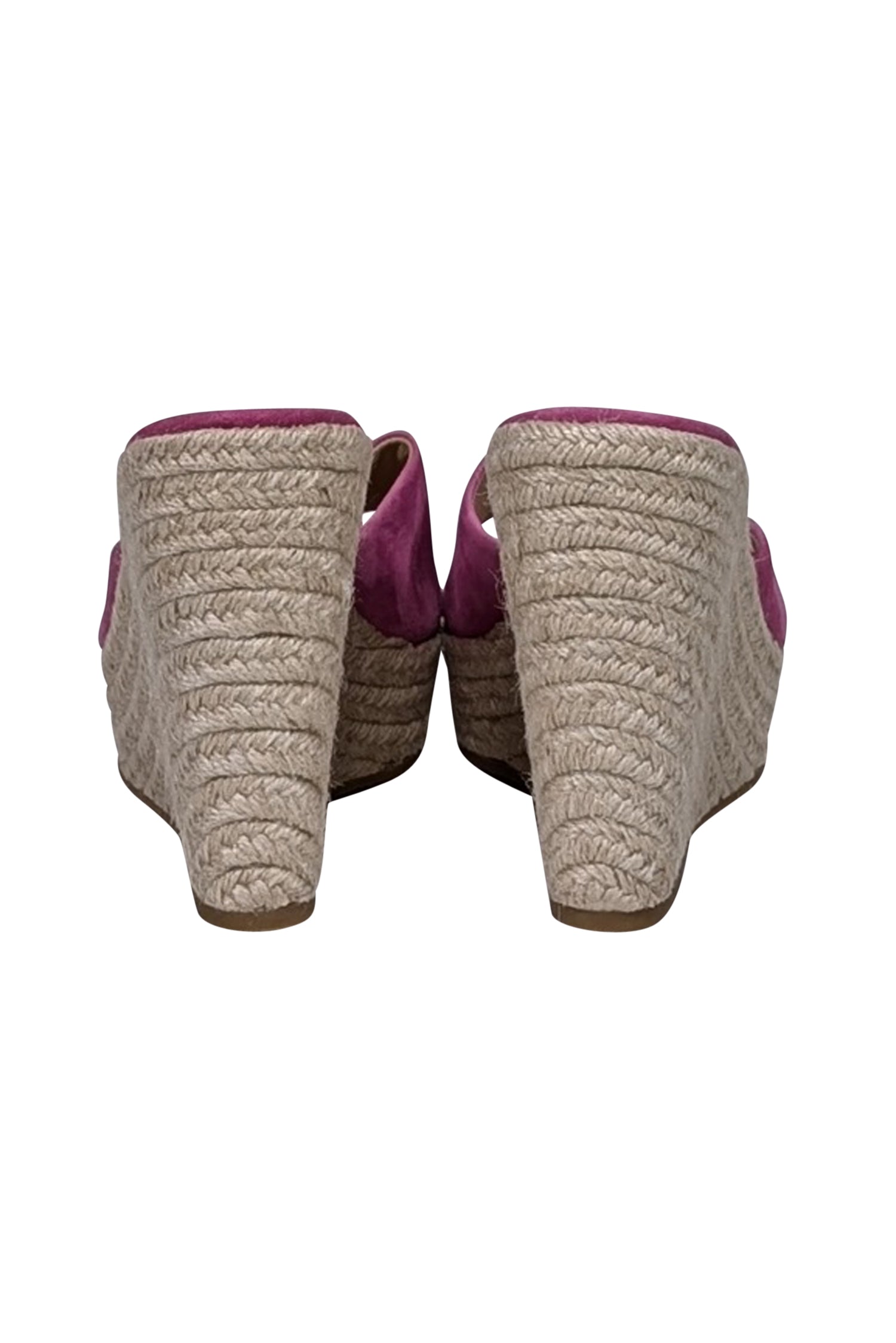 Veronica Beard Pink Suede Espadrille Wedge Mules - Size 8.5 - Chic Summer Footwear