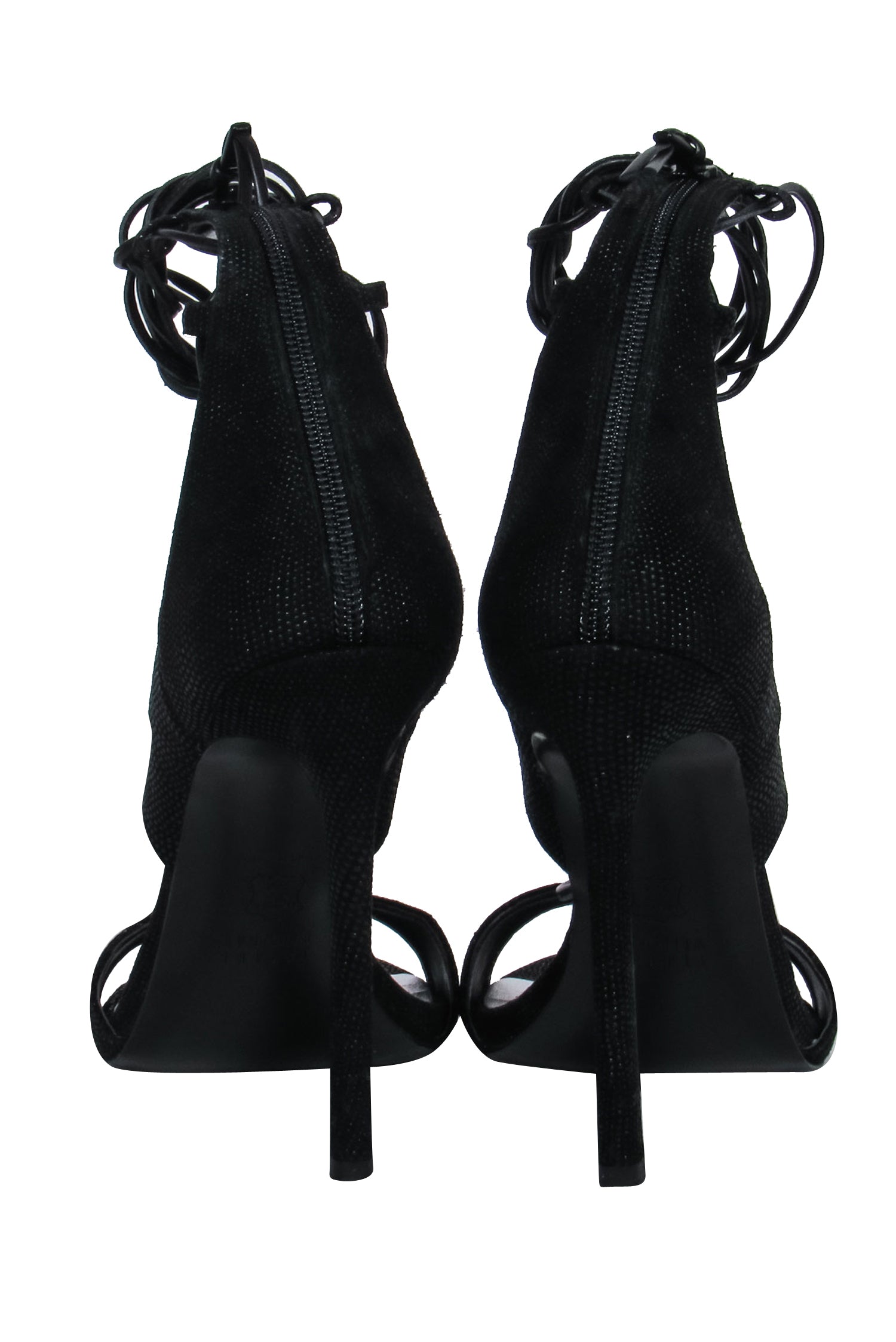 Stuart Weitzman Black Strappy Heels - Size 8.5: Party-Ready Glam!