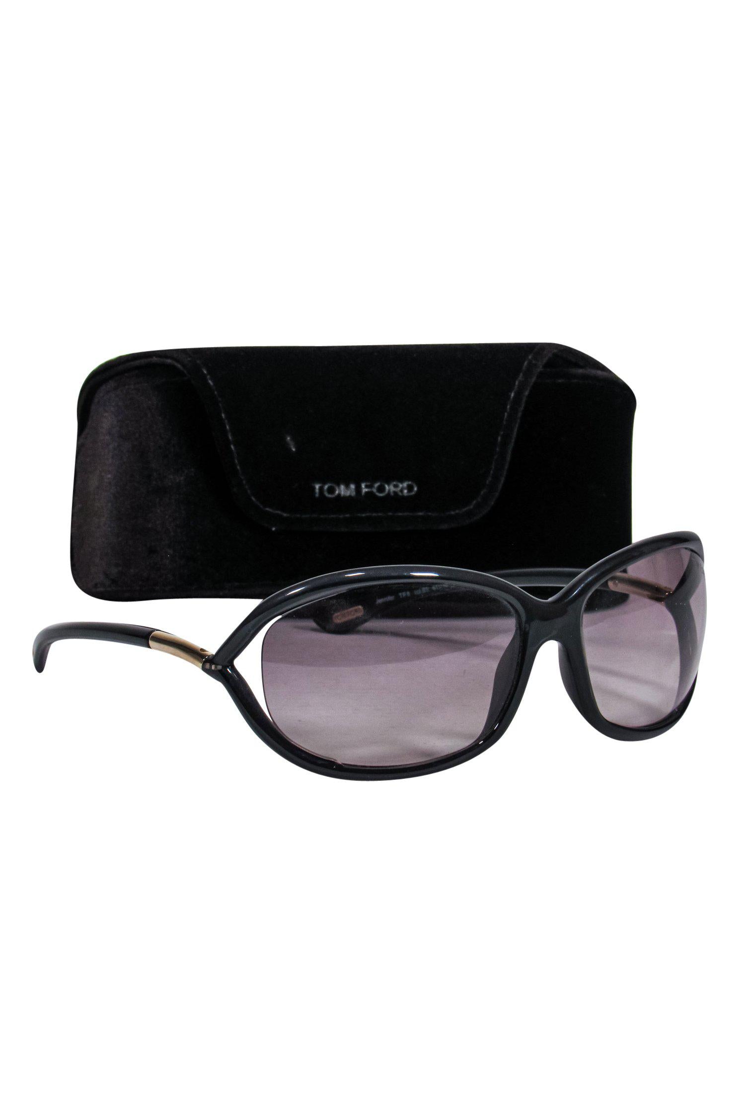 Tom Ford Black Oval Jennifer Sunglasses - Style Icon