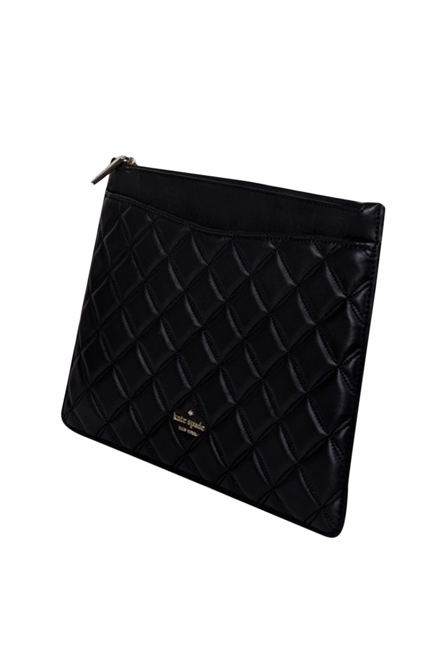 Kate Spade's Stunning Black Quilted Leather Natalia Large Zip Pouch