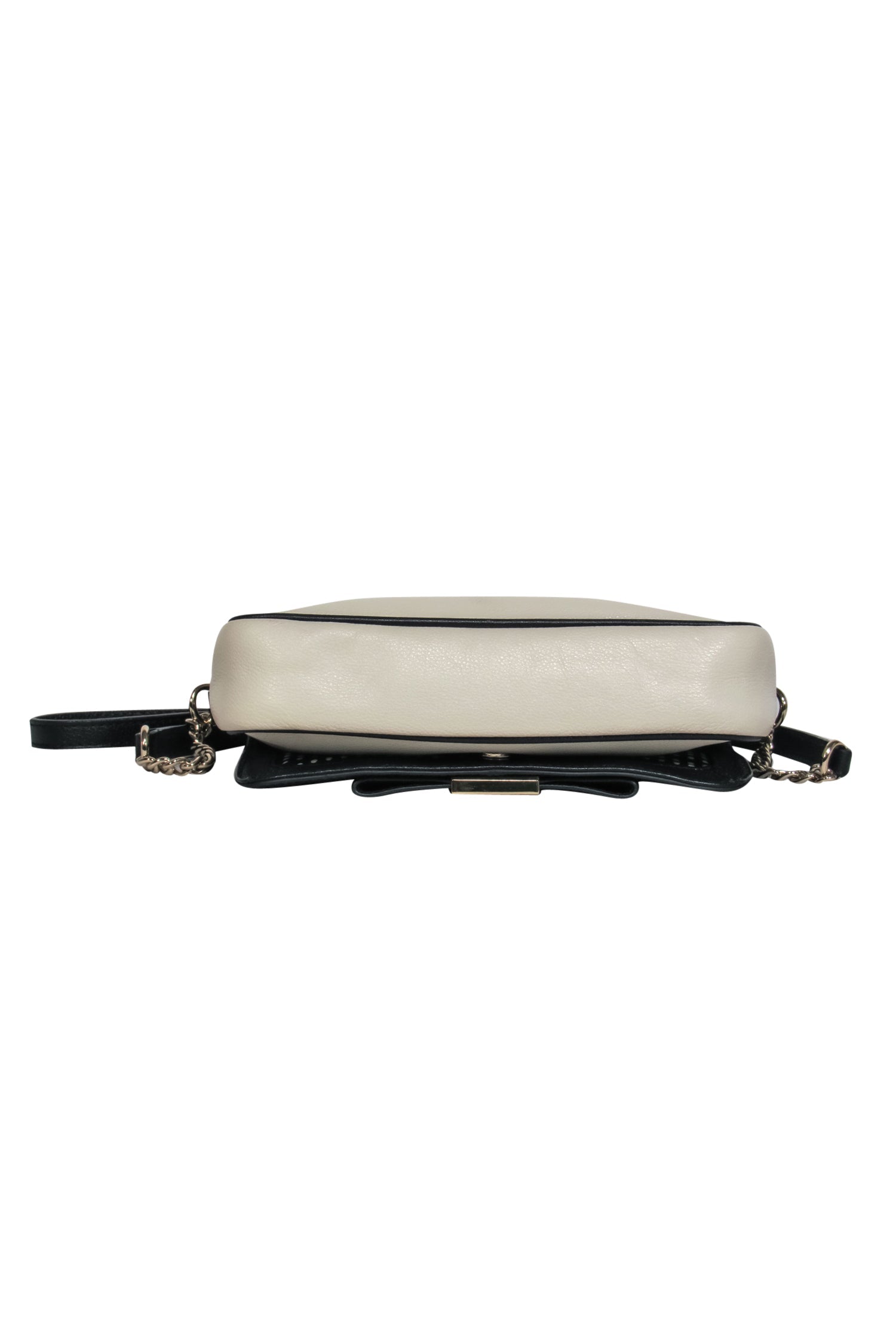 Kate Spade - Chic Black & Cream Leather Bow Crossbody Bag