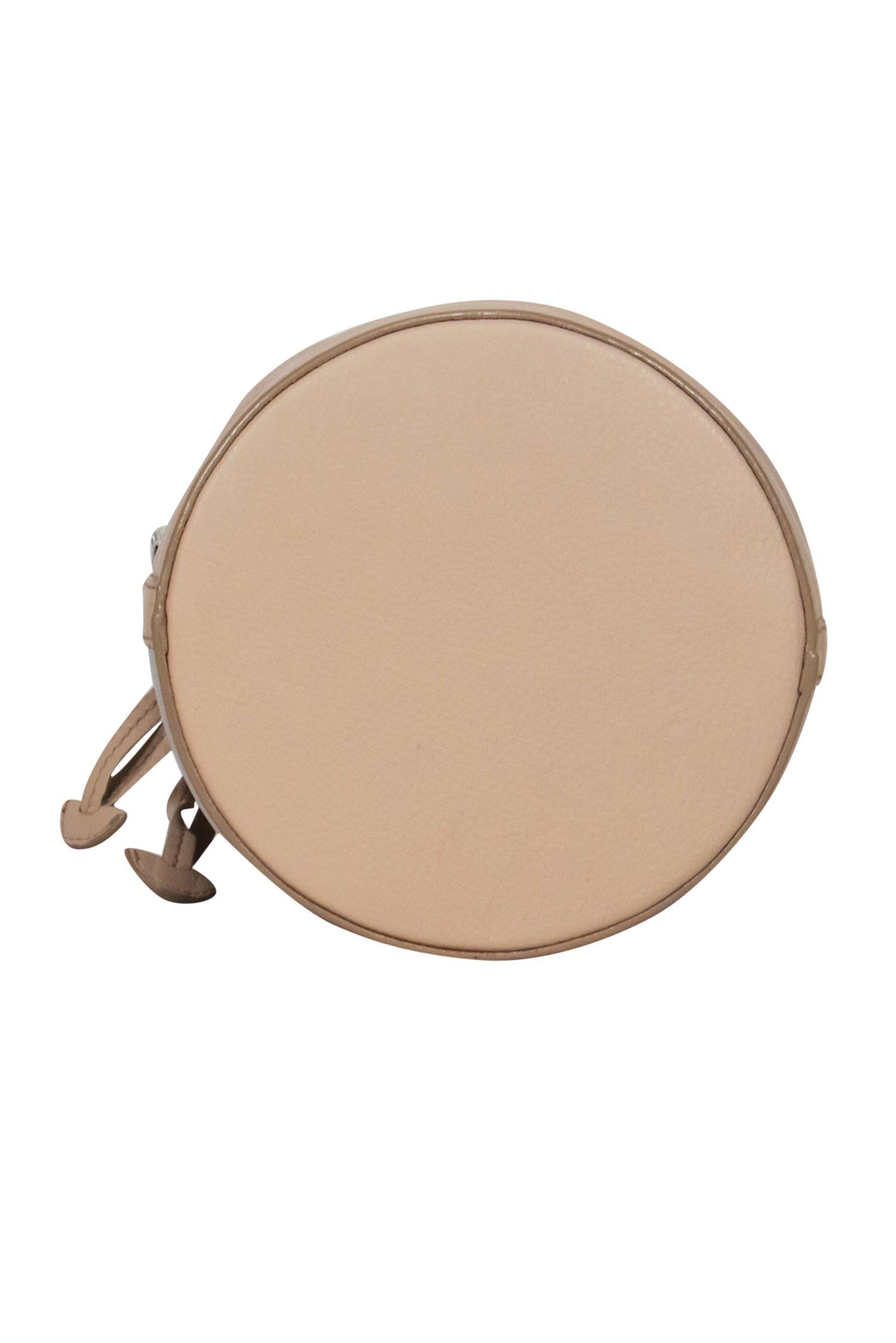 Meli Melo - Stunning Beige Leather Drawstring Bucket Bag