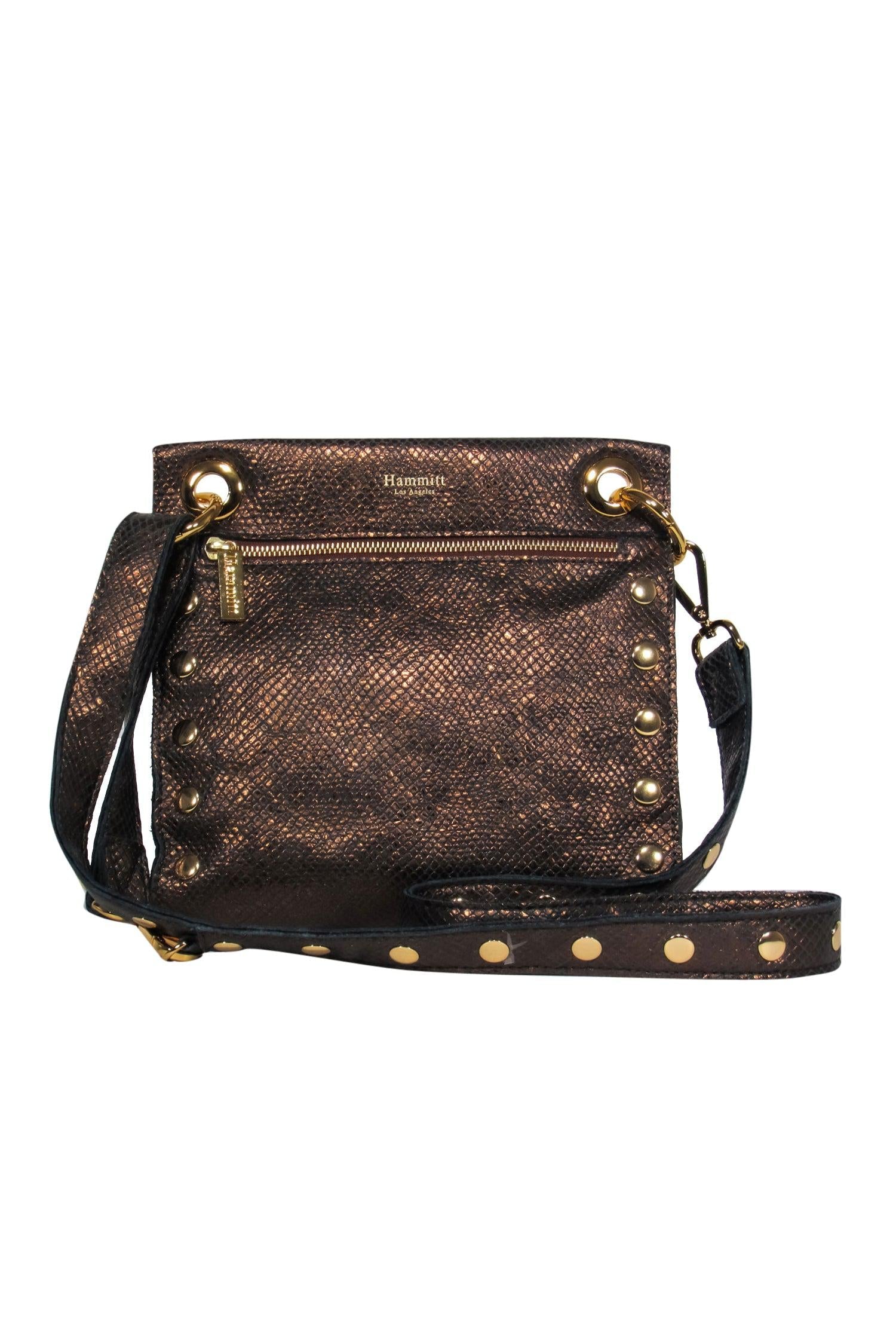 Hammitt - Stunning Studded Metallic Reptile Leather Crossbody Bag