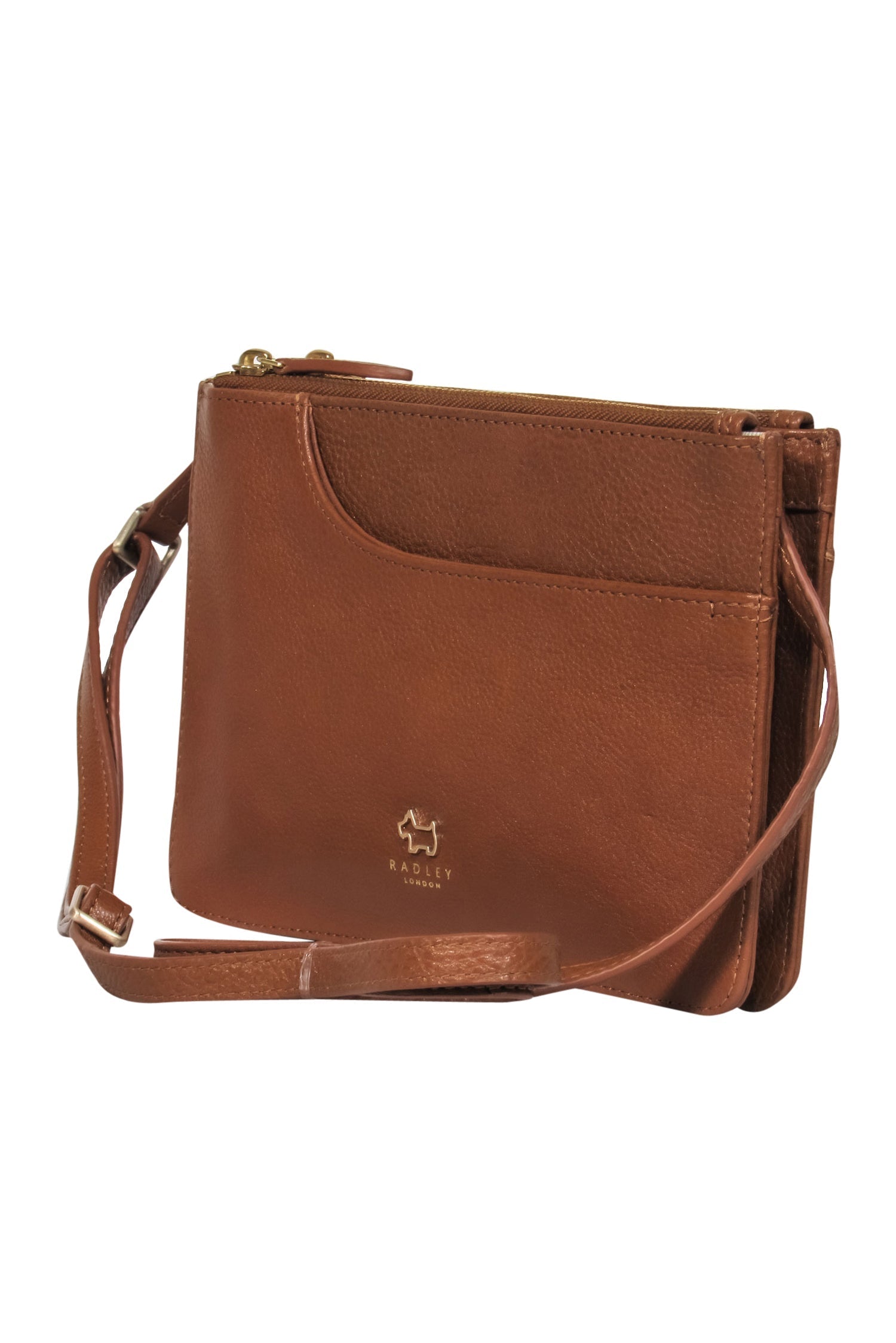 Radley London - Stylish Brown Leather Triple Compartment Crossbody Bag