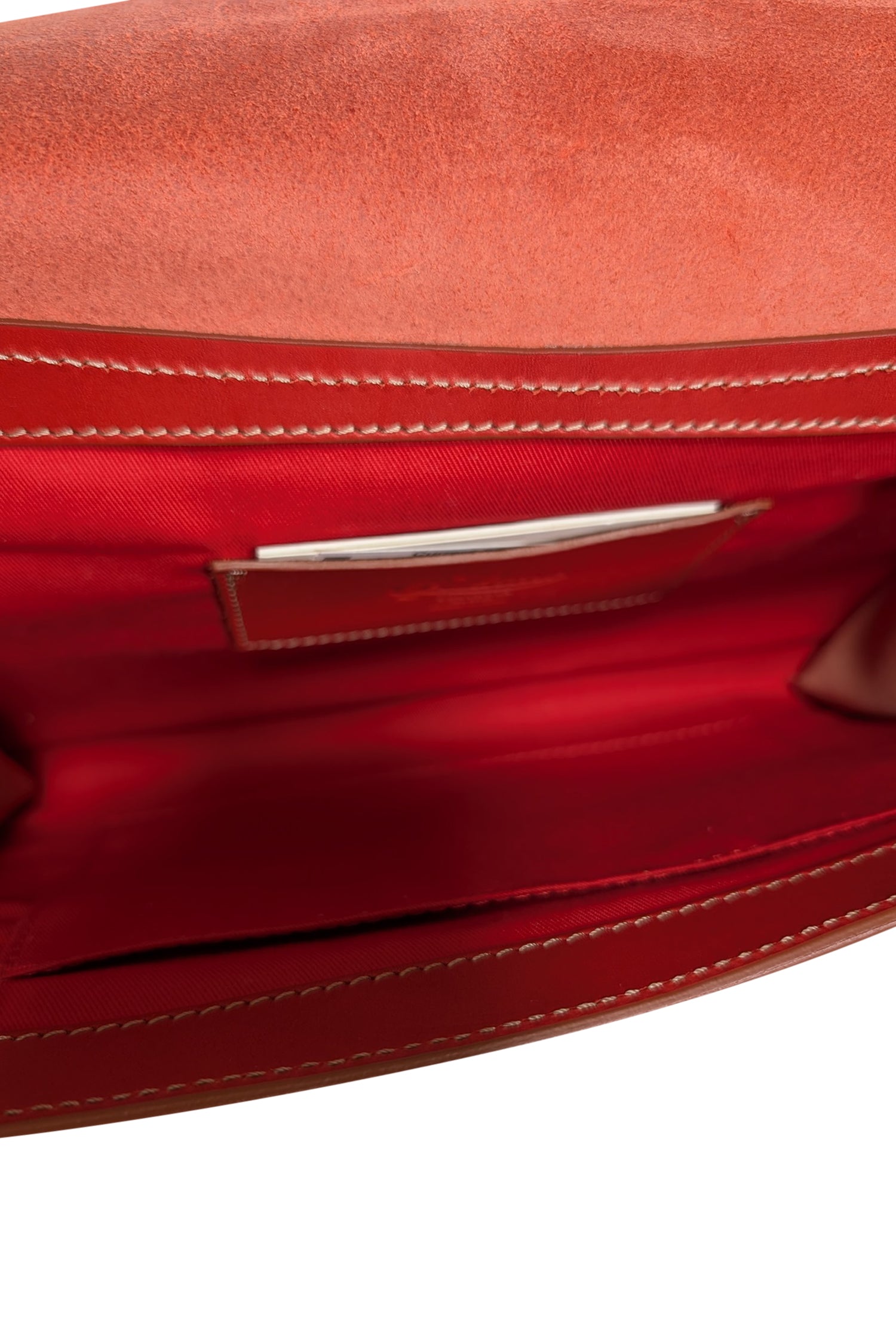 Boldrini Ruby Red Leather Envelope Clutch - A Statement Piece