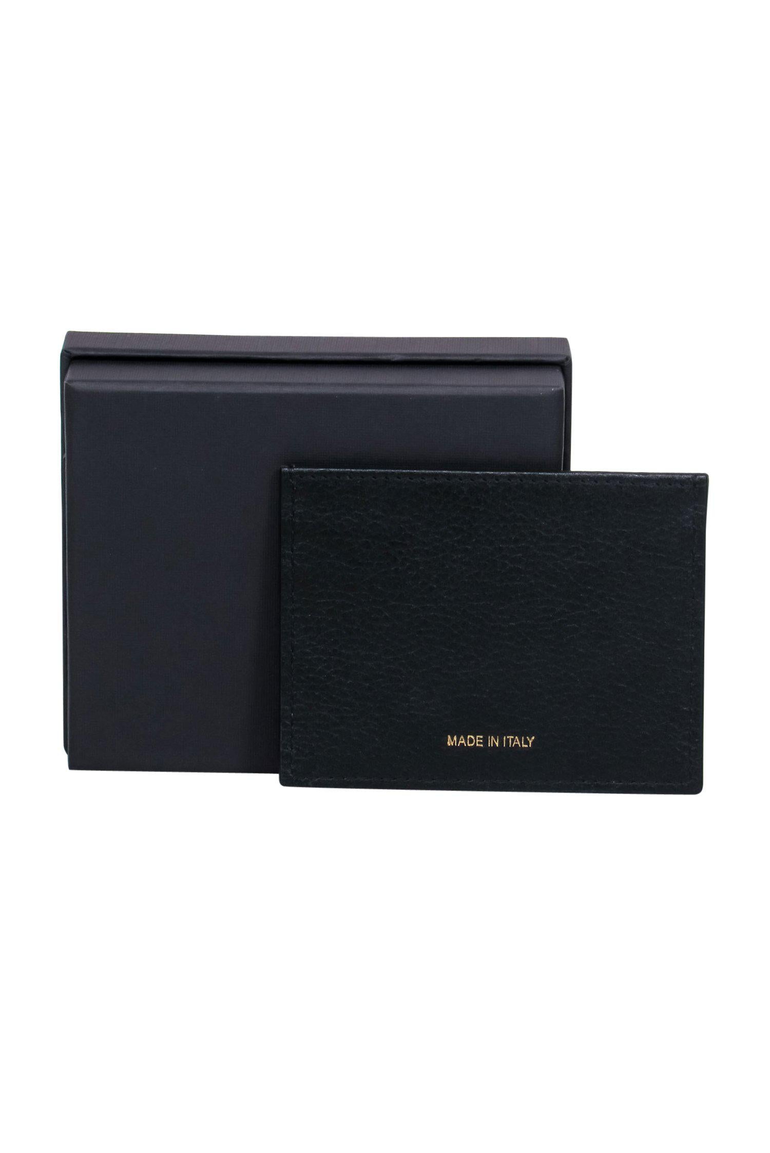 Lafayette 148 - Stylish Black Pebbled Leather Card Holder