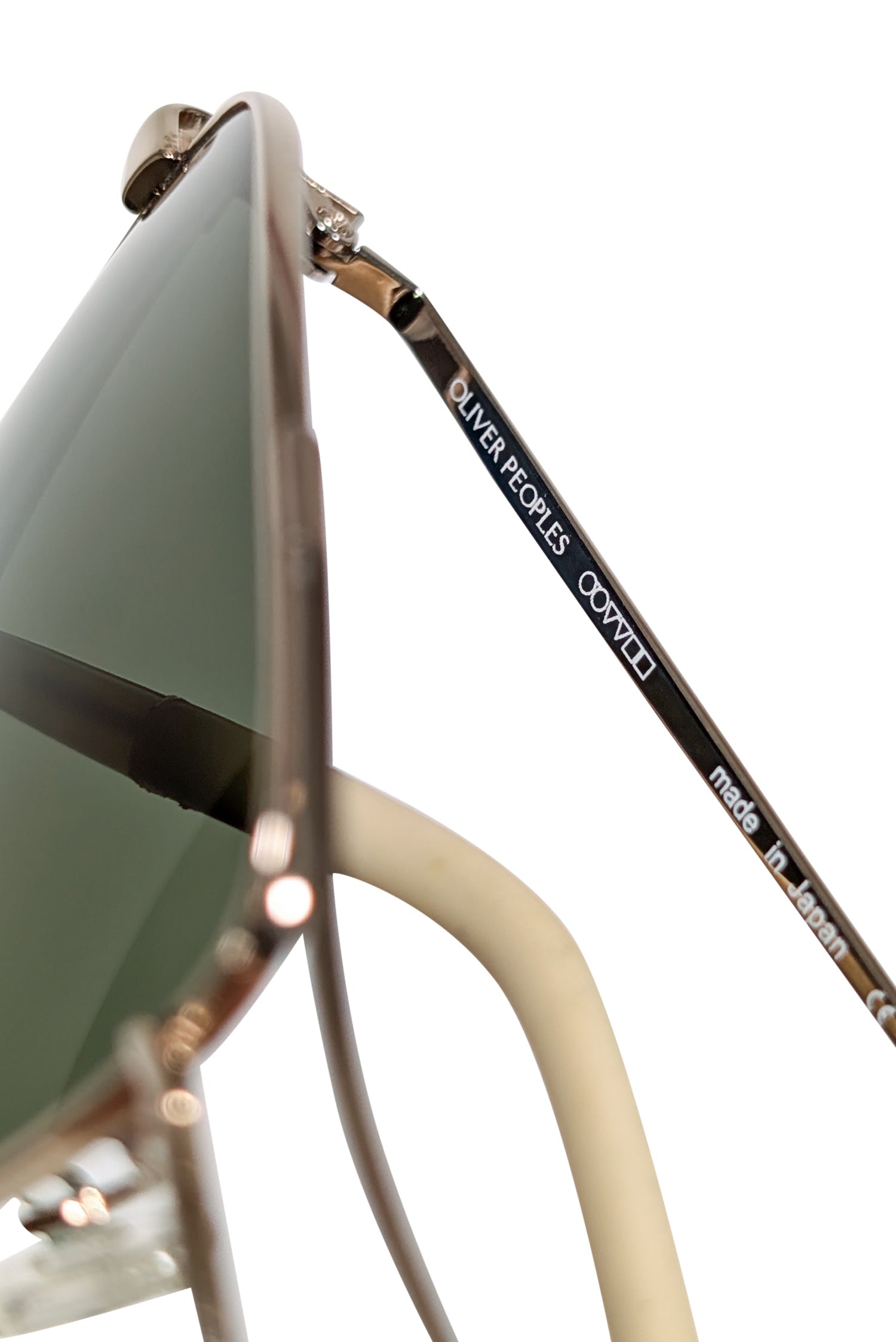 Oliver Peoples Gold Aviator Sunglasses with Stunning Black Lenses