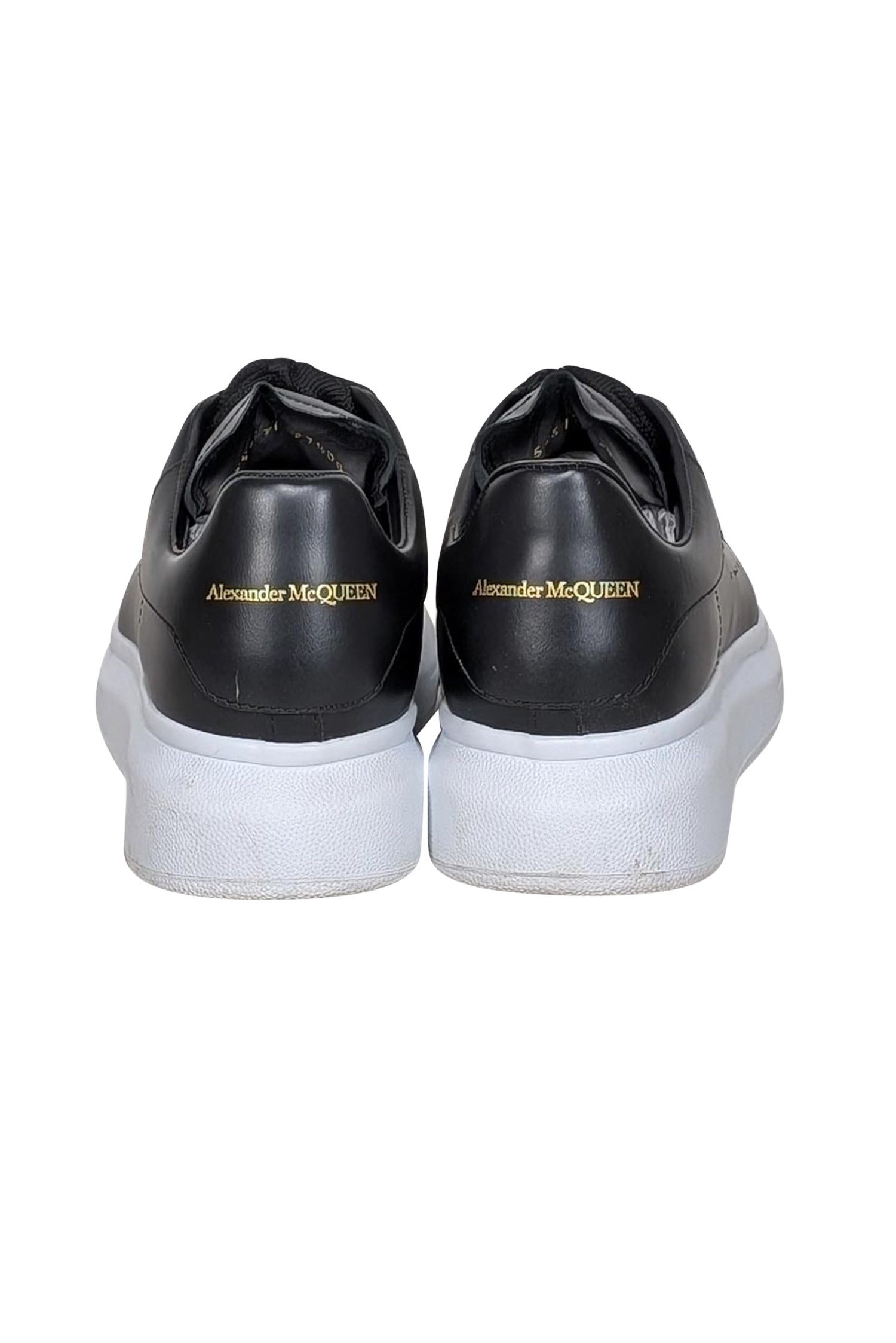Alexander McQueen Black Leather Lace - Up Sneakers: Size 7.5 Fashion Statement