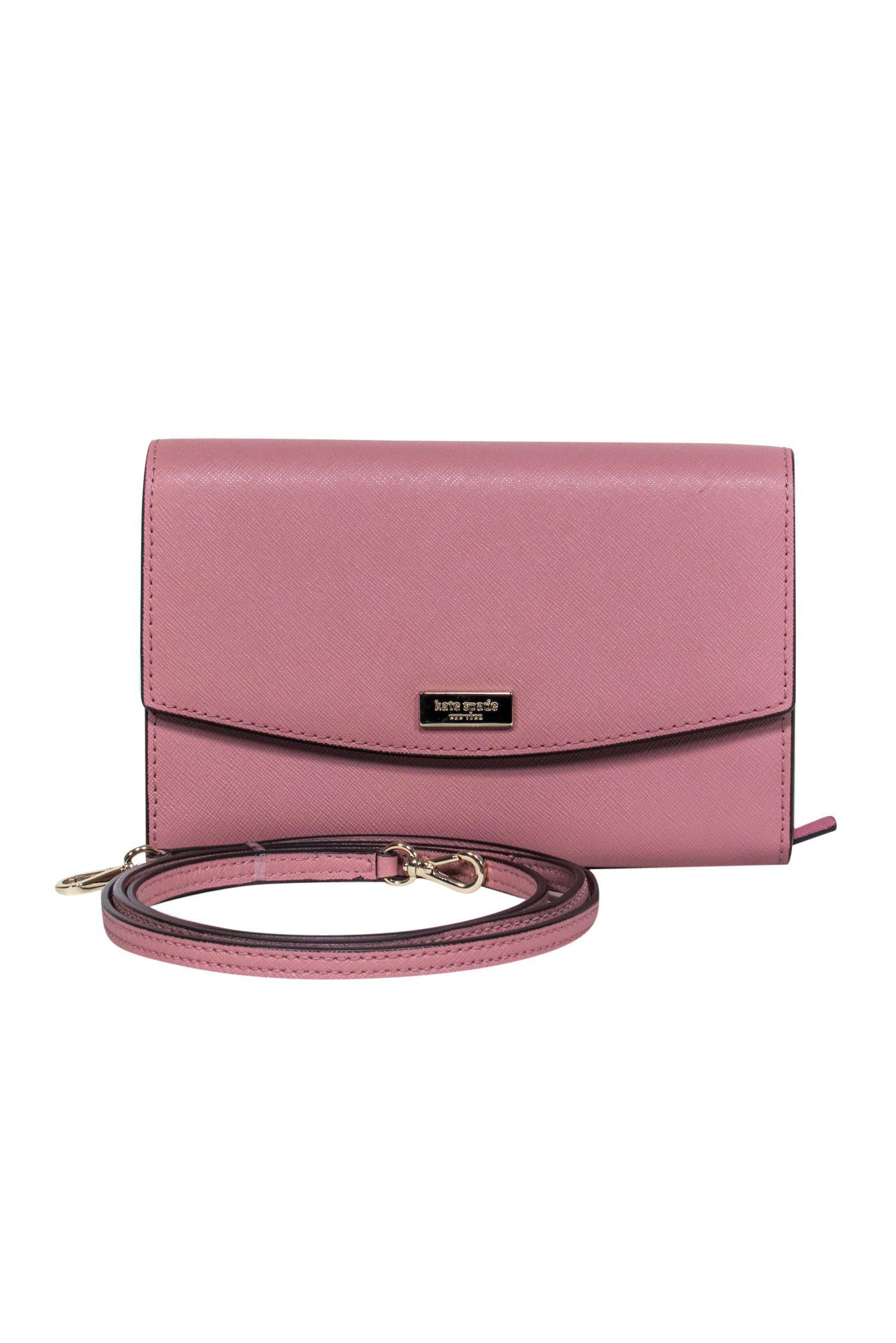Kate Spade Mauve Textured Leather Crossbody Wallet - The Ultimate Travel Companion