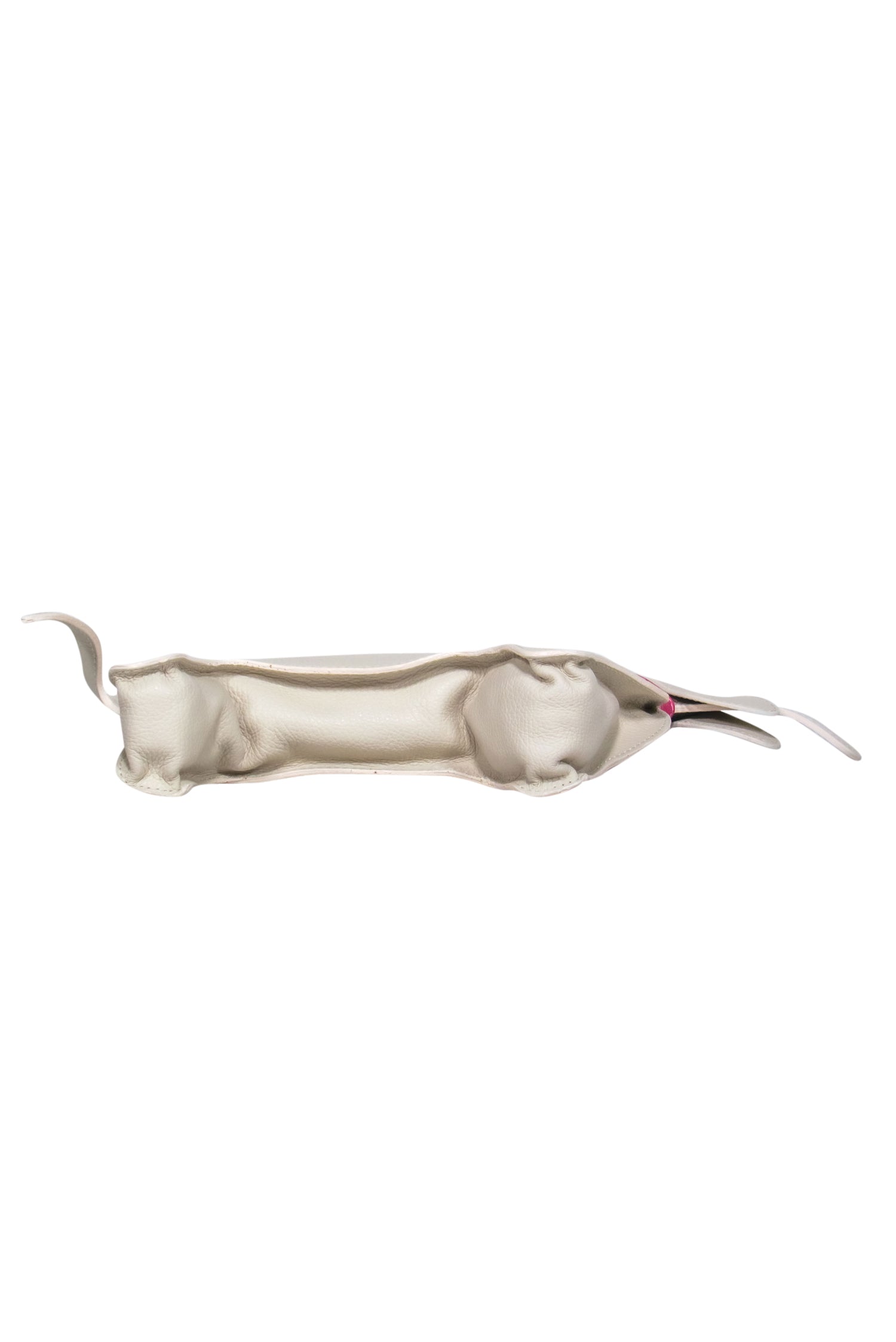 Harmont & Blaine - Adorable White & Pink Pebbled Leather Dachshund Crossbody Bag