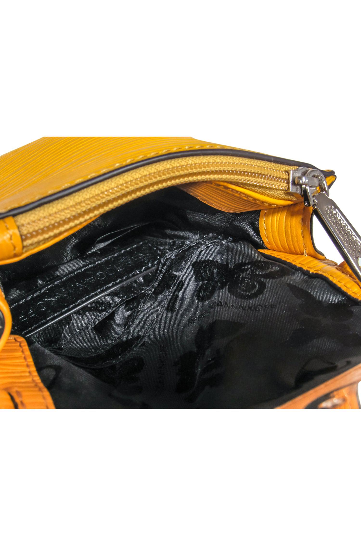 Rebecca Minkoff Mustard Yellow Heart - Front Chic Crossbody Bag