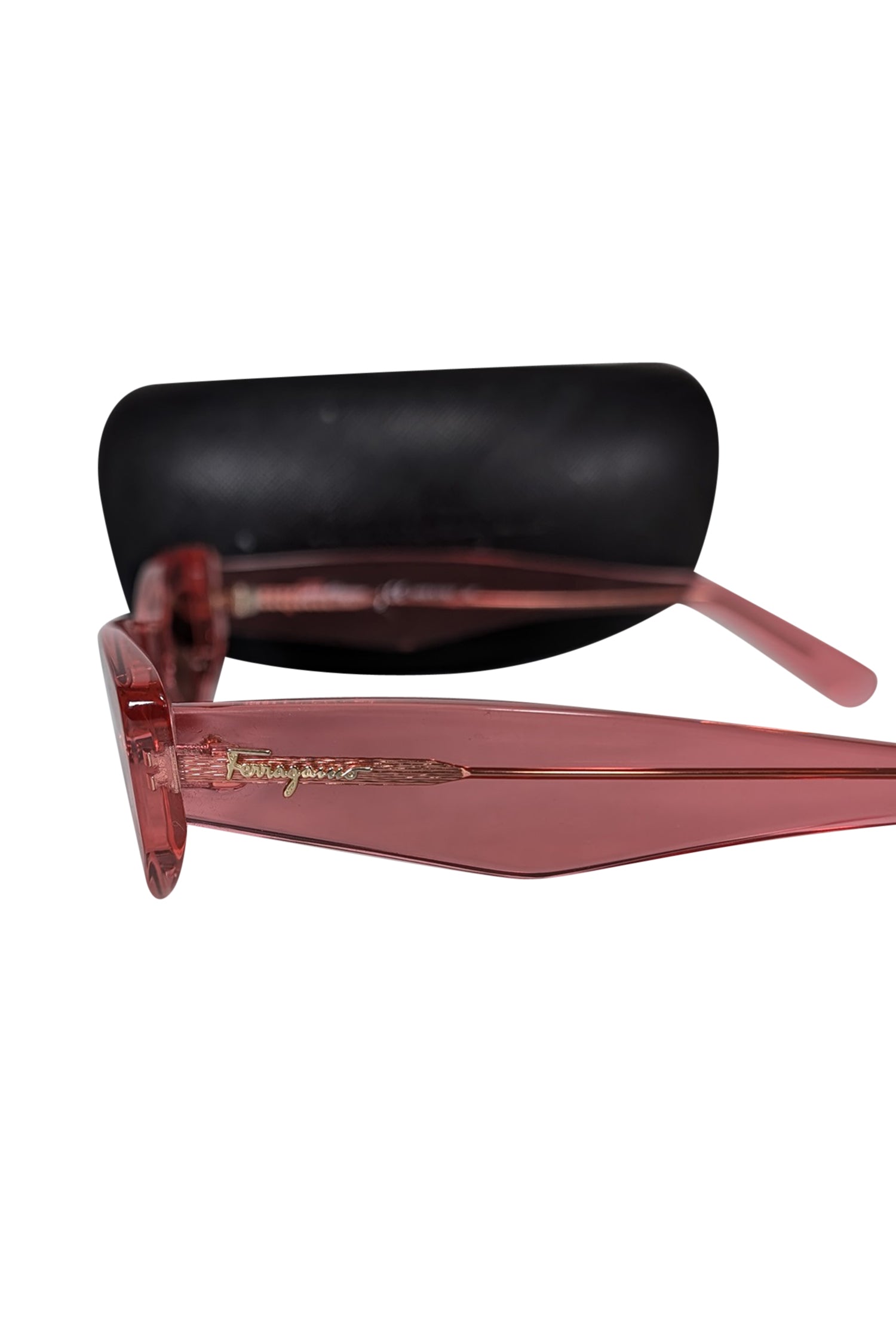 Ferragamo Pink Translucent Slim Cat Eye Sunglasses: Unleash Your Sassy Style!