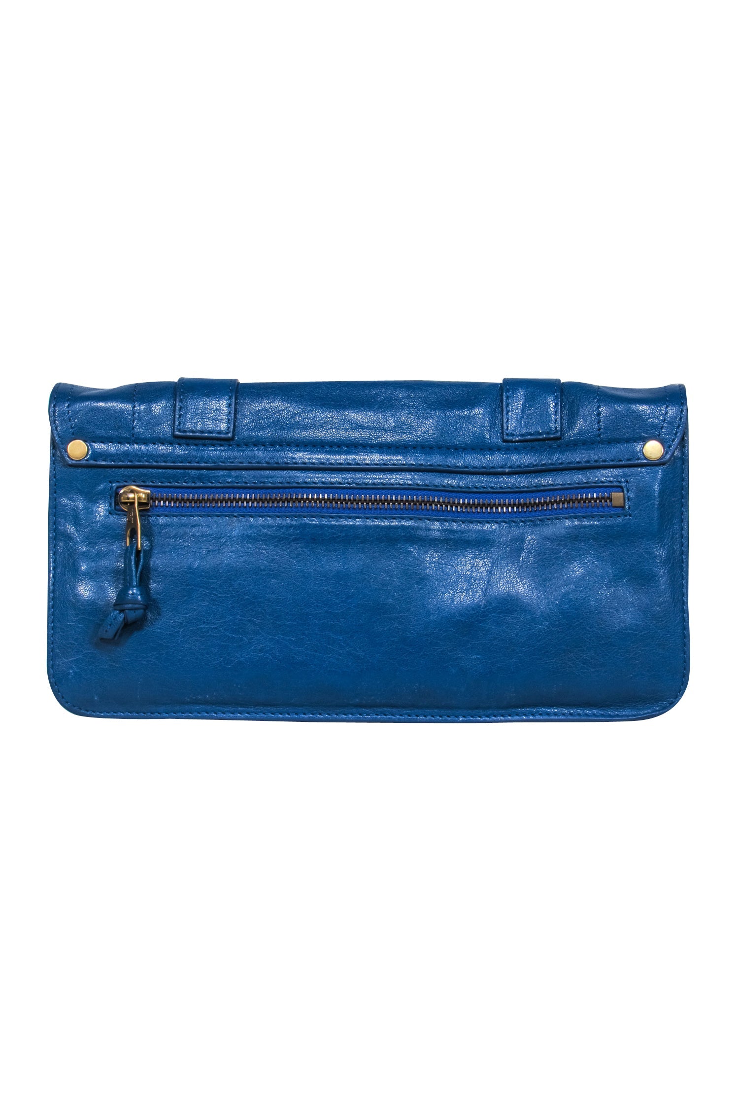 Proenza Schouler - Stunning Blue Leather Clasp Front Clutch for Unforgettable Nights