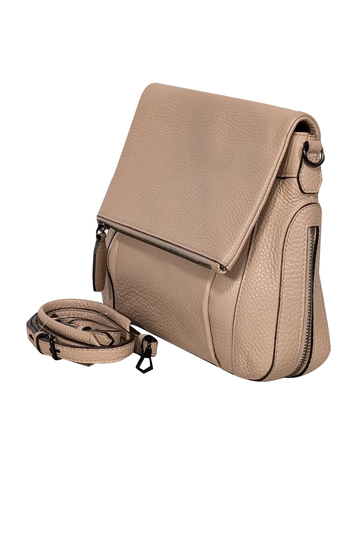 Rebecca Minkoff Beige Pebbled Leather Chic Crossbody Bag
