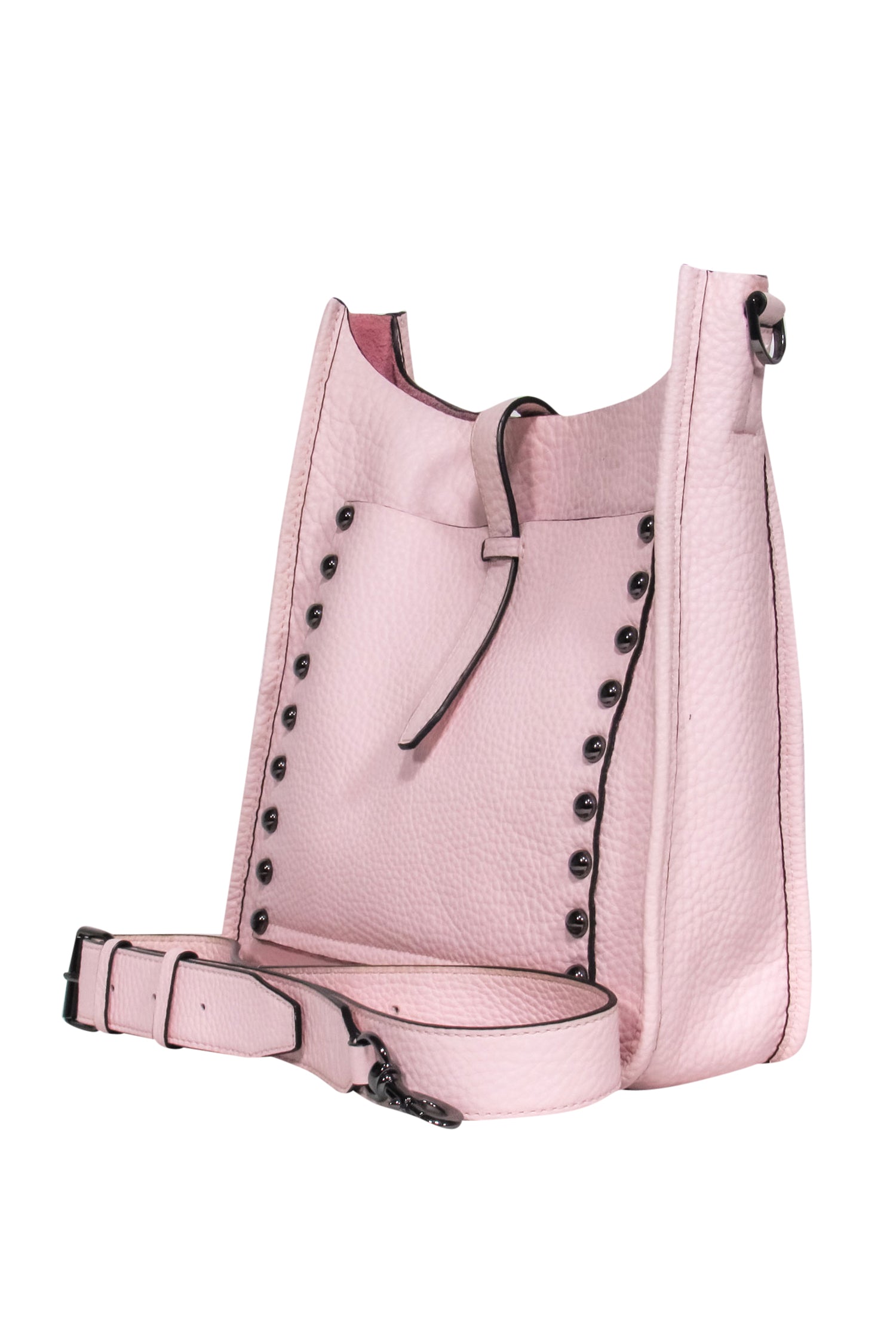 Rebecca Minkoff's Chic Pink Studded Pebbled Leather Shoulder Bag