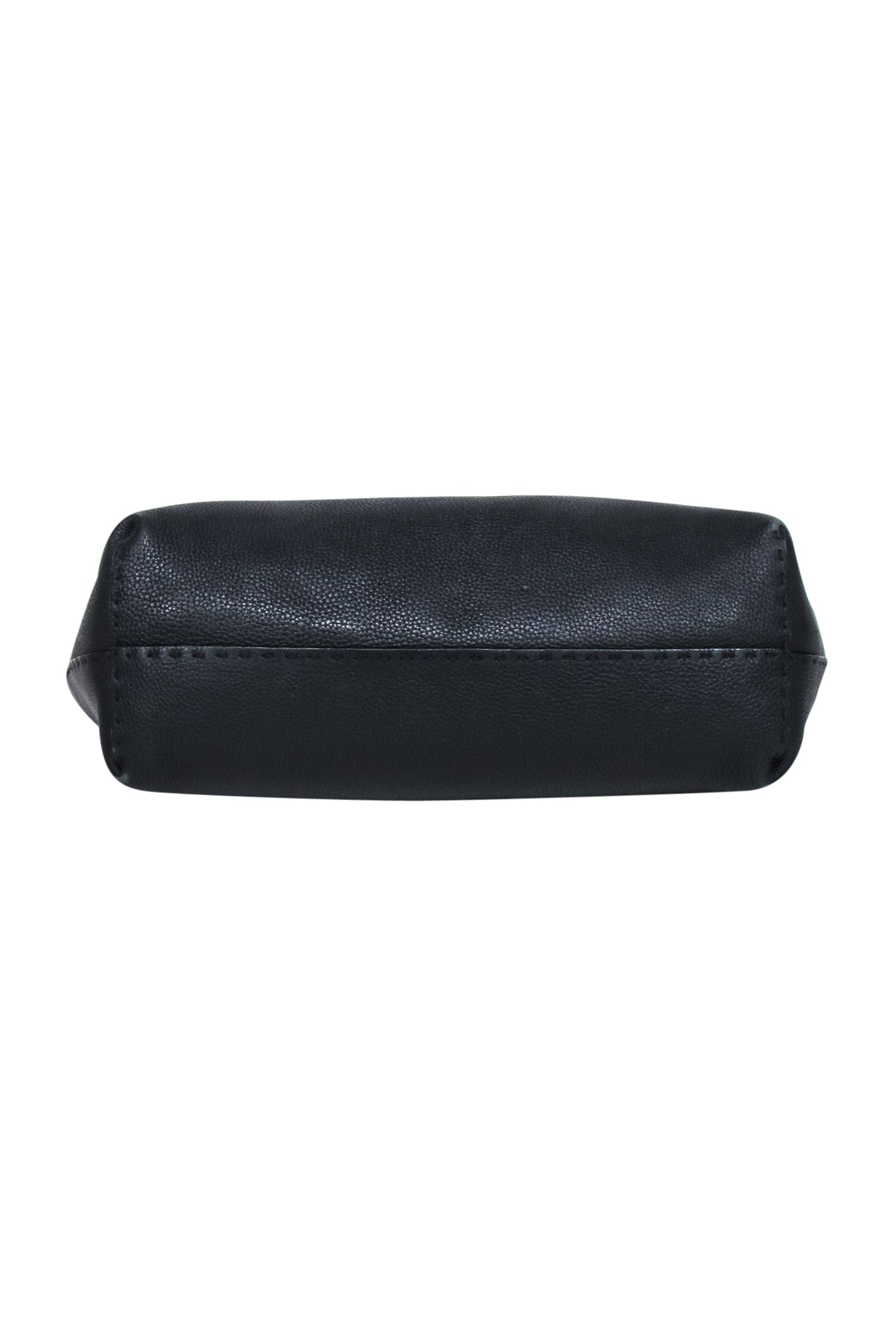 Fendi's Stylish Black Pebbled Leather Open - Top Tote Bag