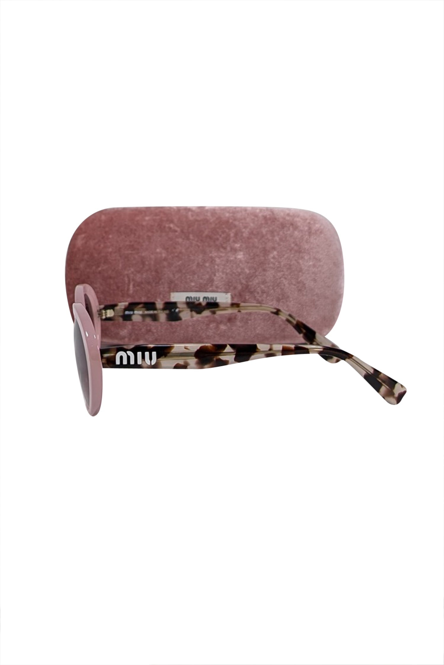 Miu Miu Glamorous Pink & Tortoise Round Sunglasses