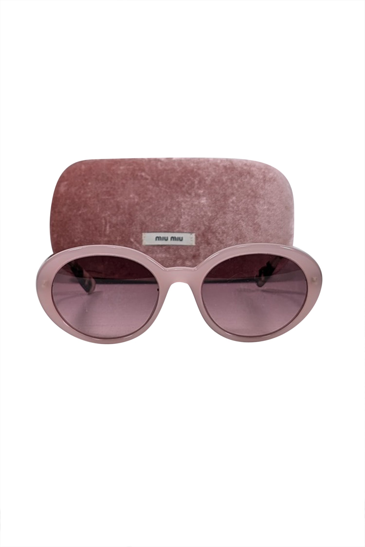 Miu Miu Glamorous Pink & Tortoise Round Sunglasses