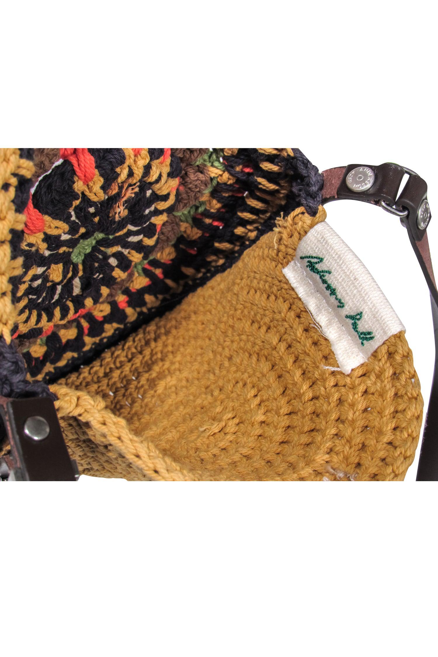 Andersson Bell - Stunning Tan & Multi - Color Woven Round Crossbody Bag