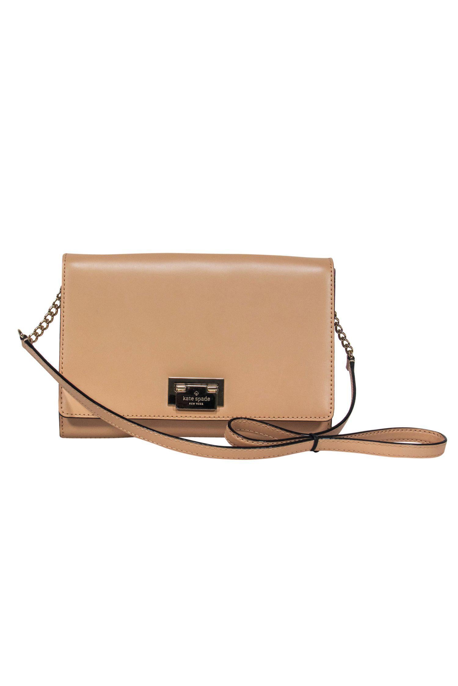 Kate Spade Nude Leather Crossbody: The Ultimate Gold-Hardware Accessory