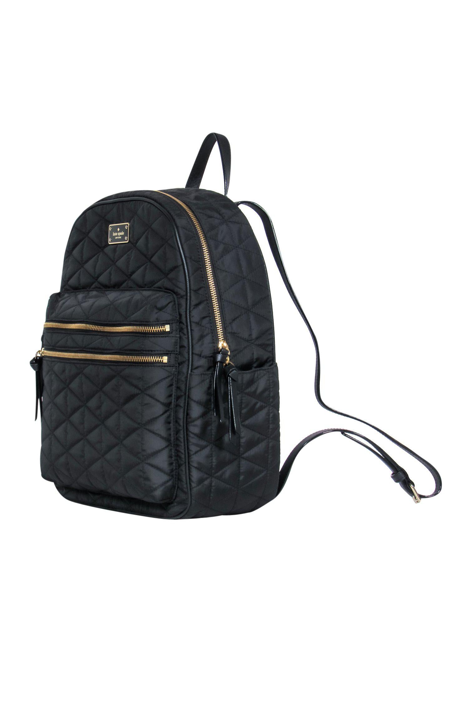 Kate Spade's Stunning Black Quilted Nylon Backpack - Your Ultimate Travel Companion!
