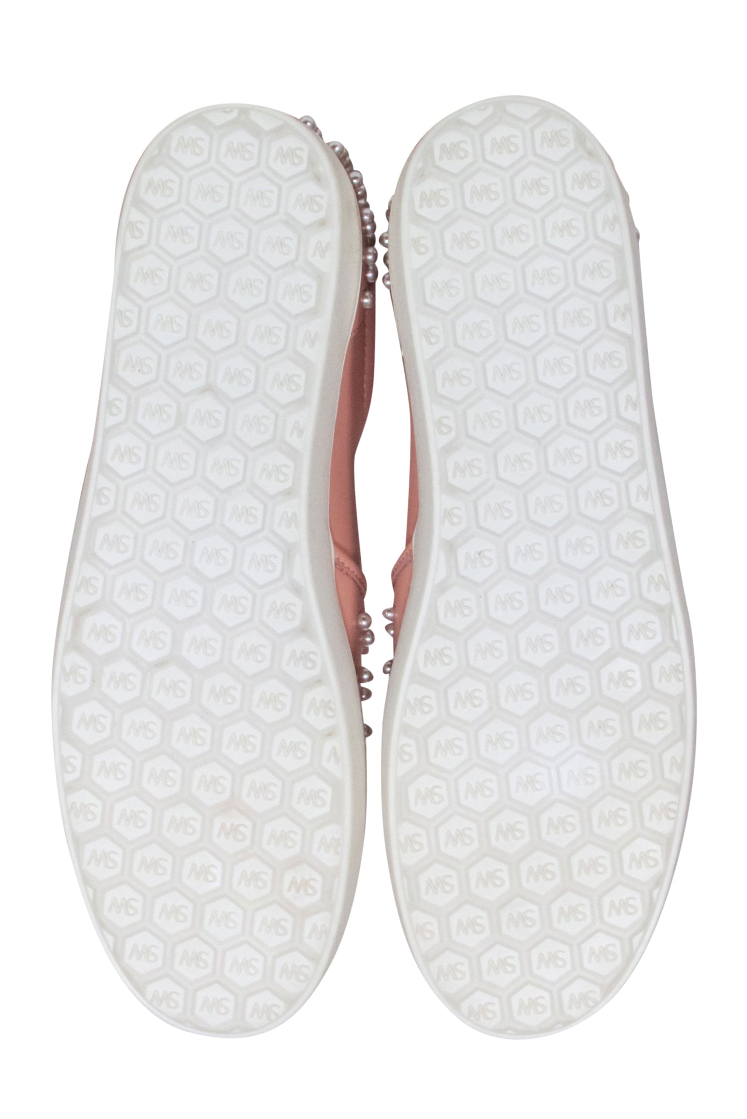 Stuart Weitzman Blush Pink Pearl-Trim Slip-On Flats - Size 11.5