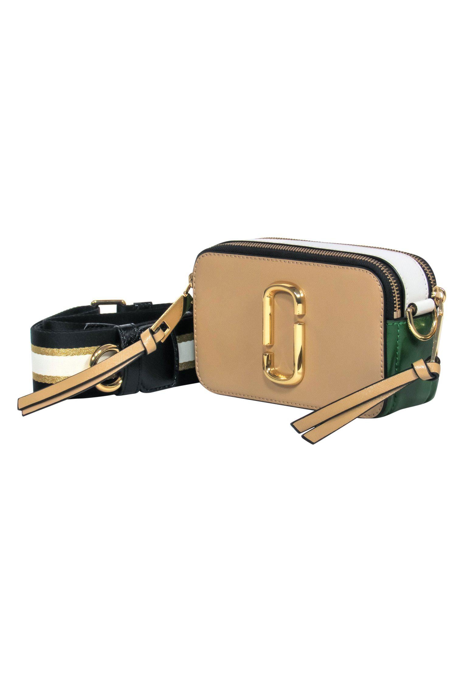 Marc Jacobs Colorblock Snapshot Camera Crossbody: Tan, Green & White