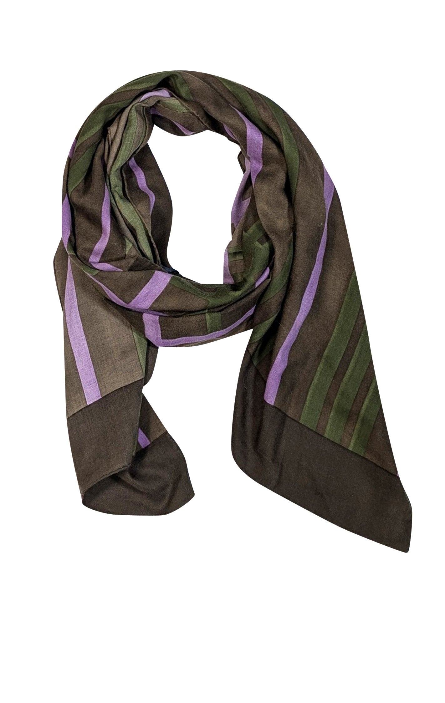 Burberry - Stunning Olive, Green & Lavender Cashmere Blend Scarf