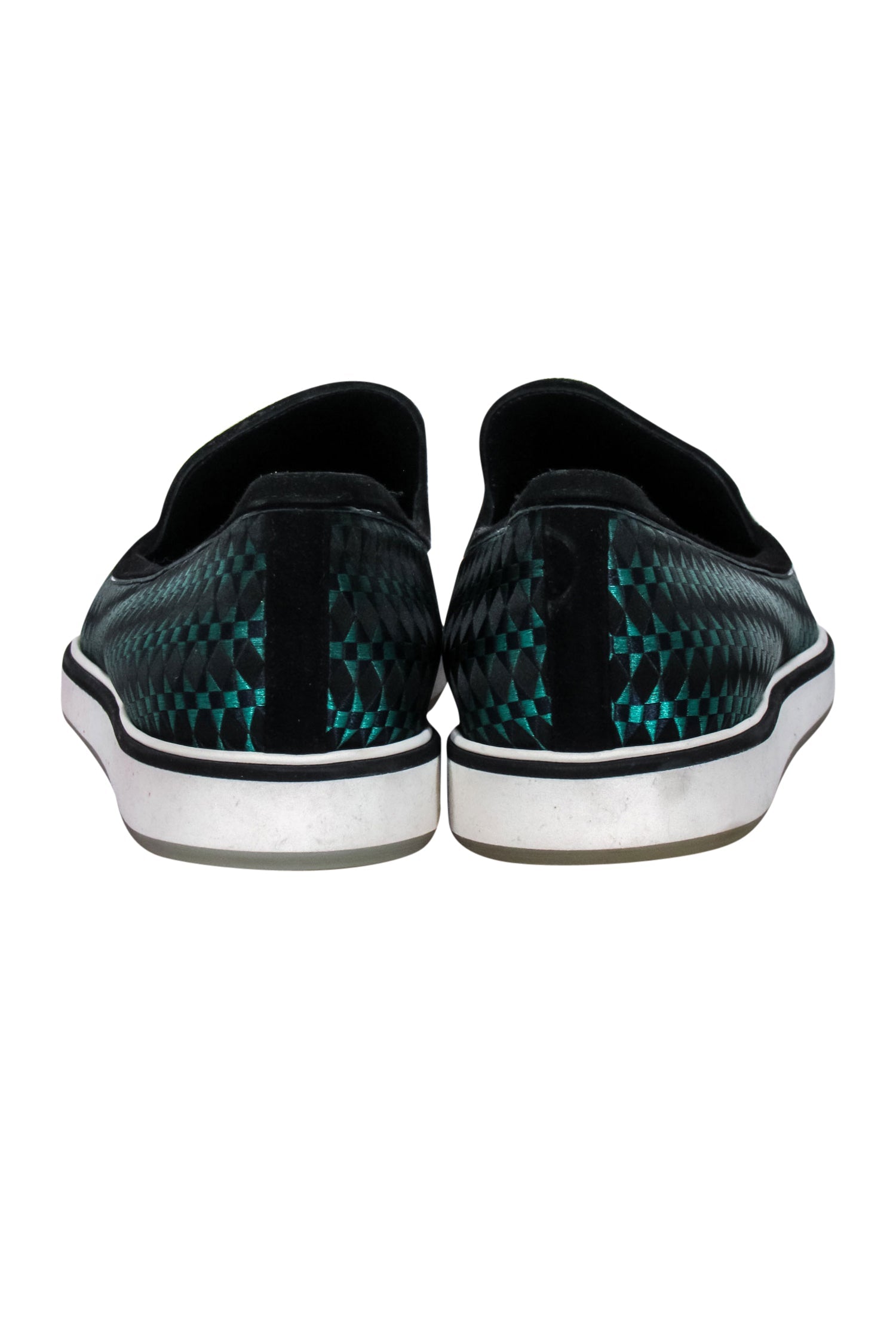 Nicholas Kirkwood's Stunning Green & Black Woven Pointed Toe Flats - Size 8.5
