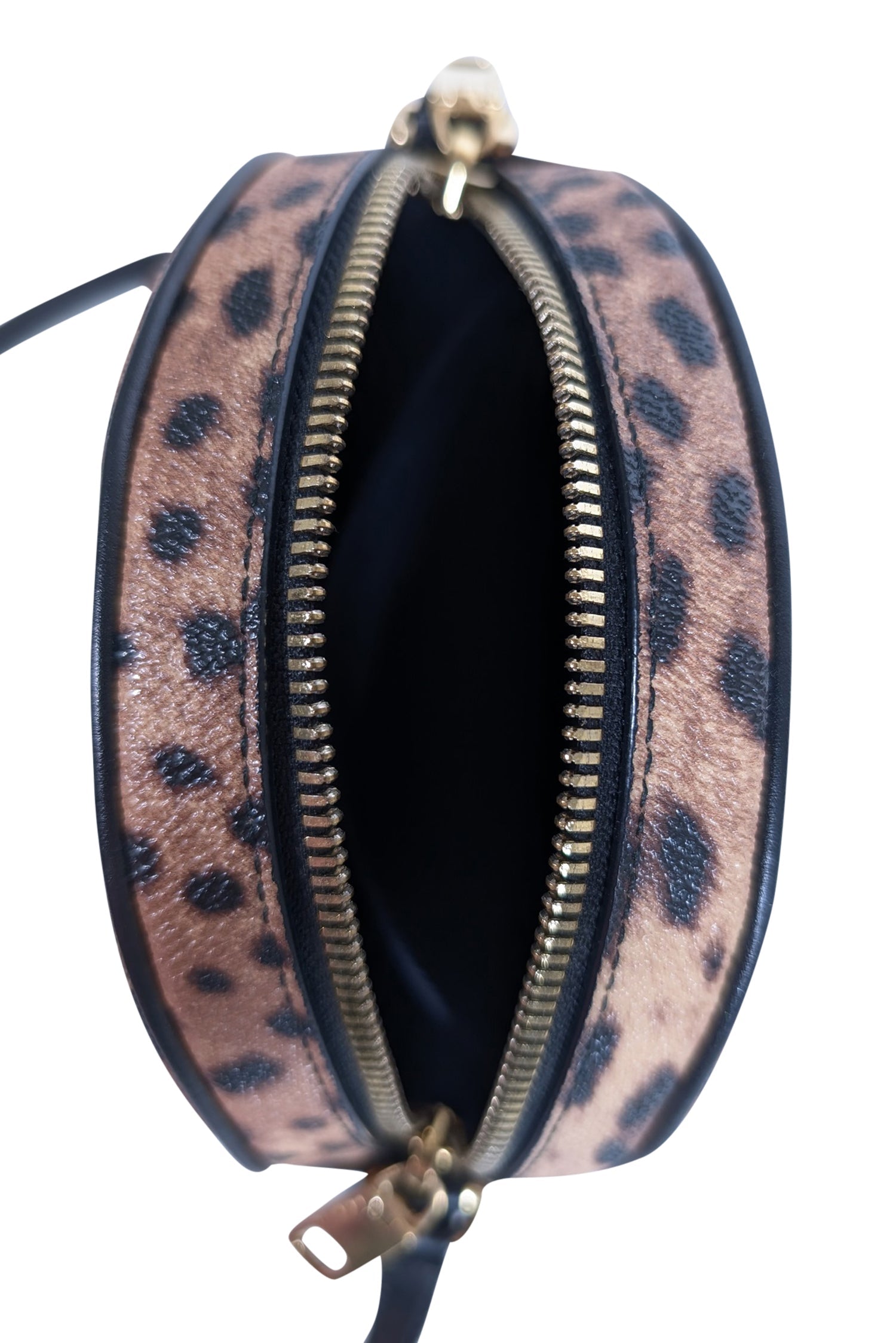 Dolce & Gabbana - Stunning Tan & Black Leopard Print Round Crossbody Bag