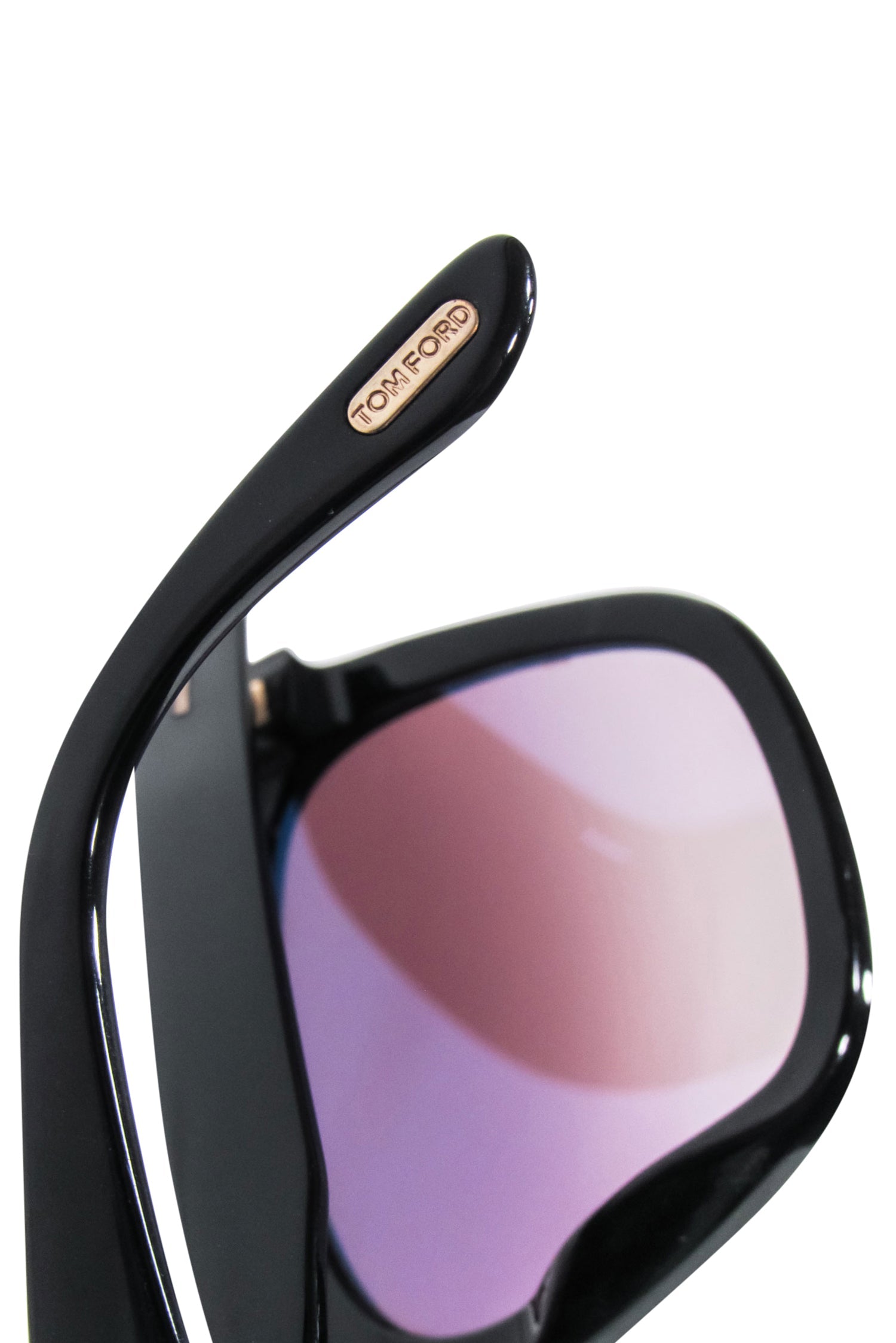 Tom Ford - Stunning Black Large Sunglasses with Brown Ombre Lenses