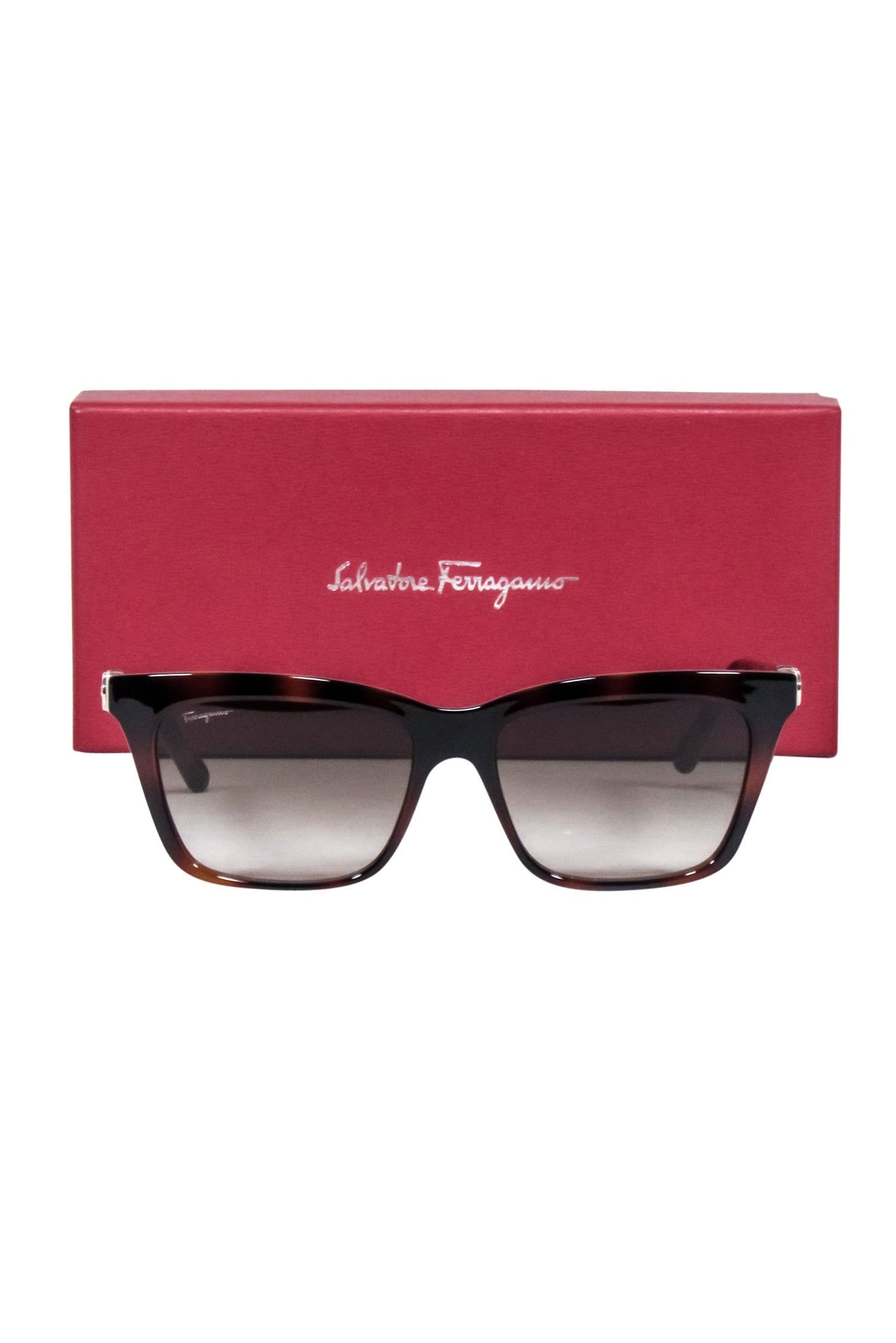 Ferragamo Brown Tortoise Cat Eye Slim Sunglasses - Elevate Your Style!