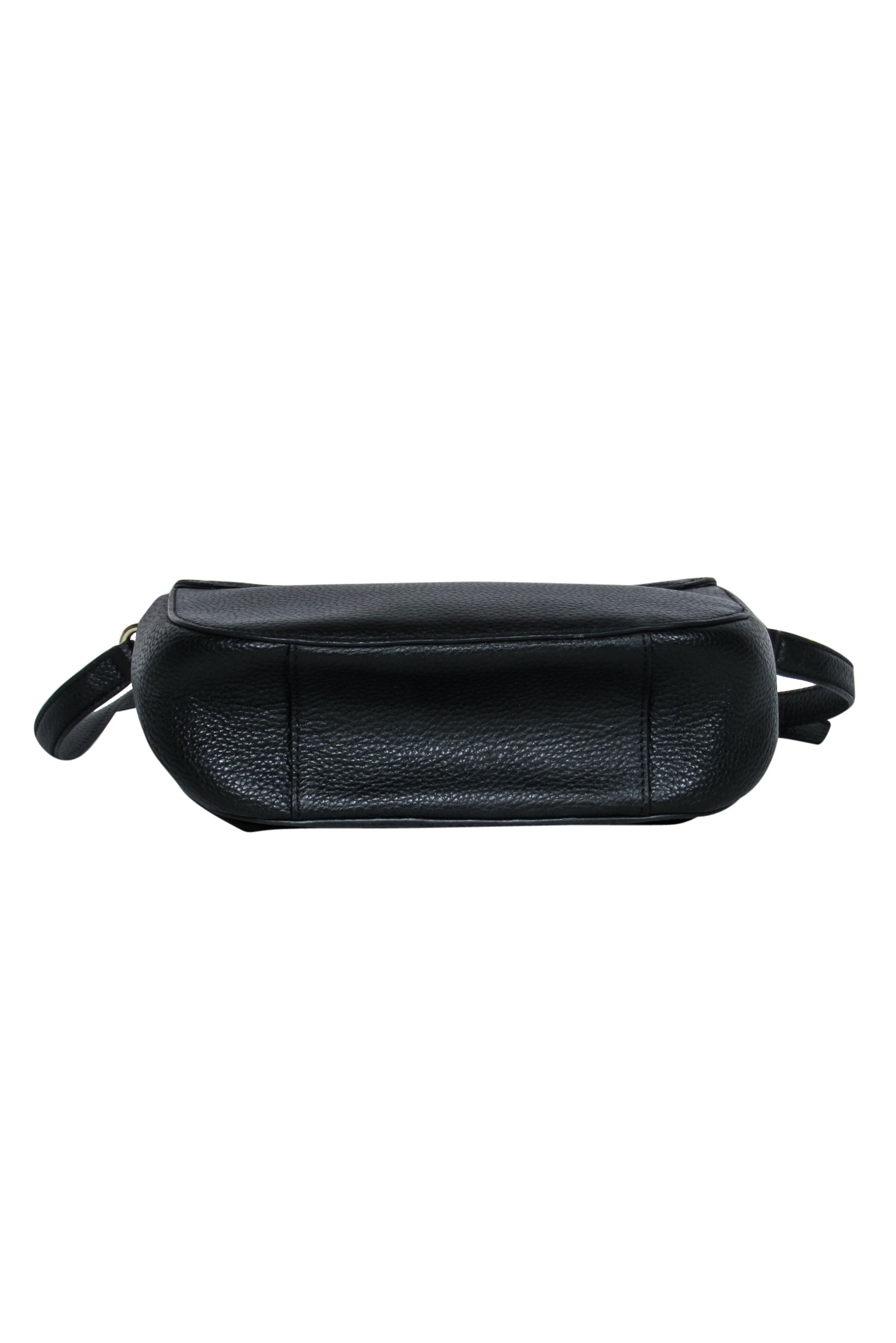 Kate Spade Black Pebbled Leather Flap Bag with a Charming Bow