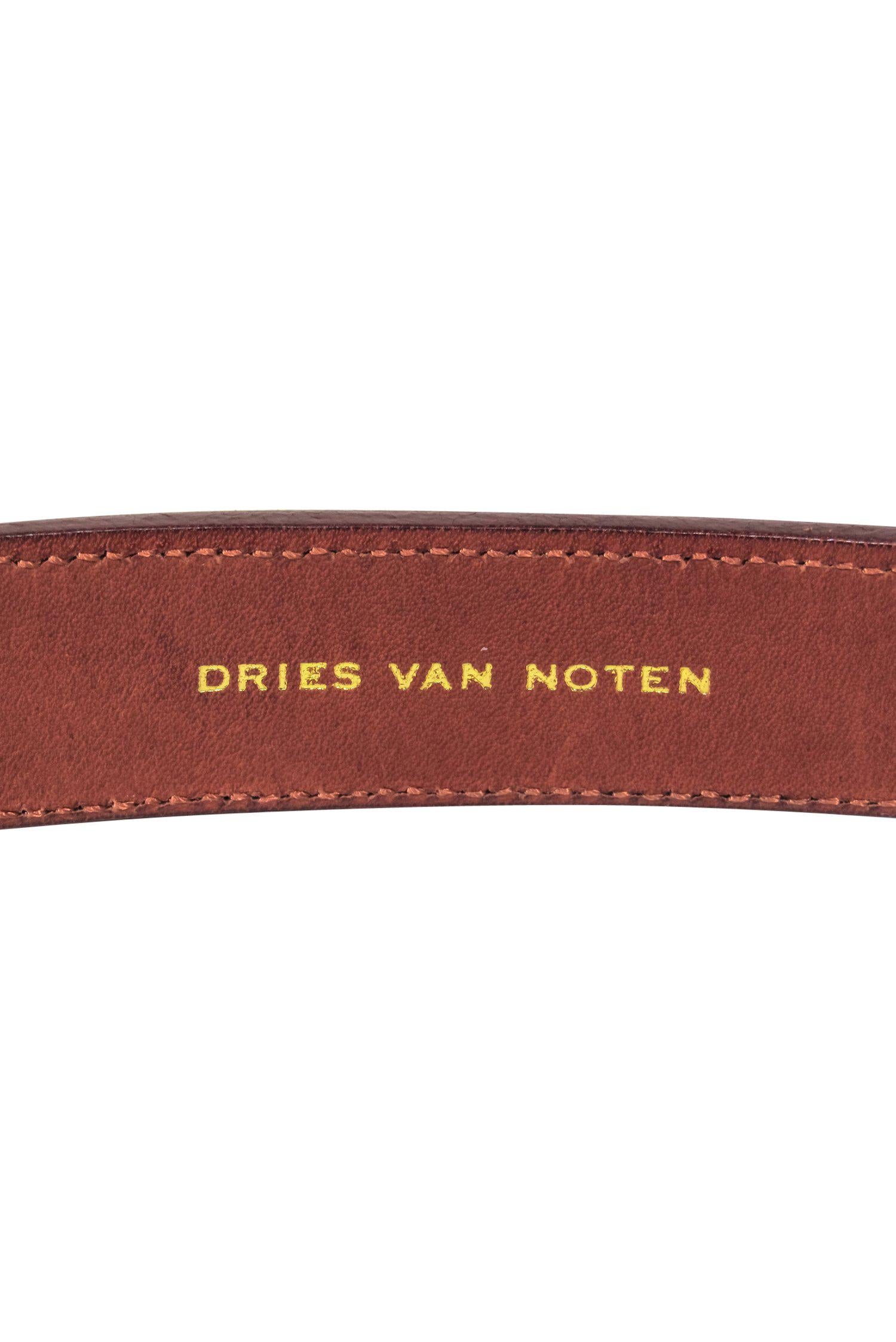 Dries Van Noten's Luxurious Brown & Black Leather Knotted Buckle Belt