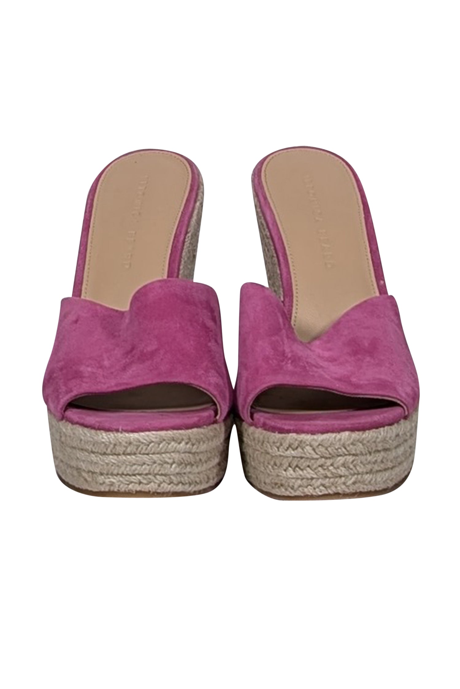 Veronica Beard Pink Suede Espadrille Wedge Mules - Size 8.5 - Chic Summer Footwear