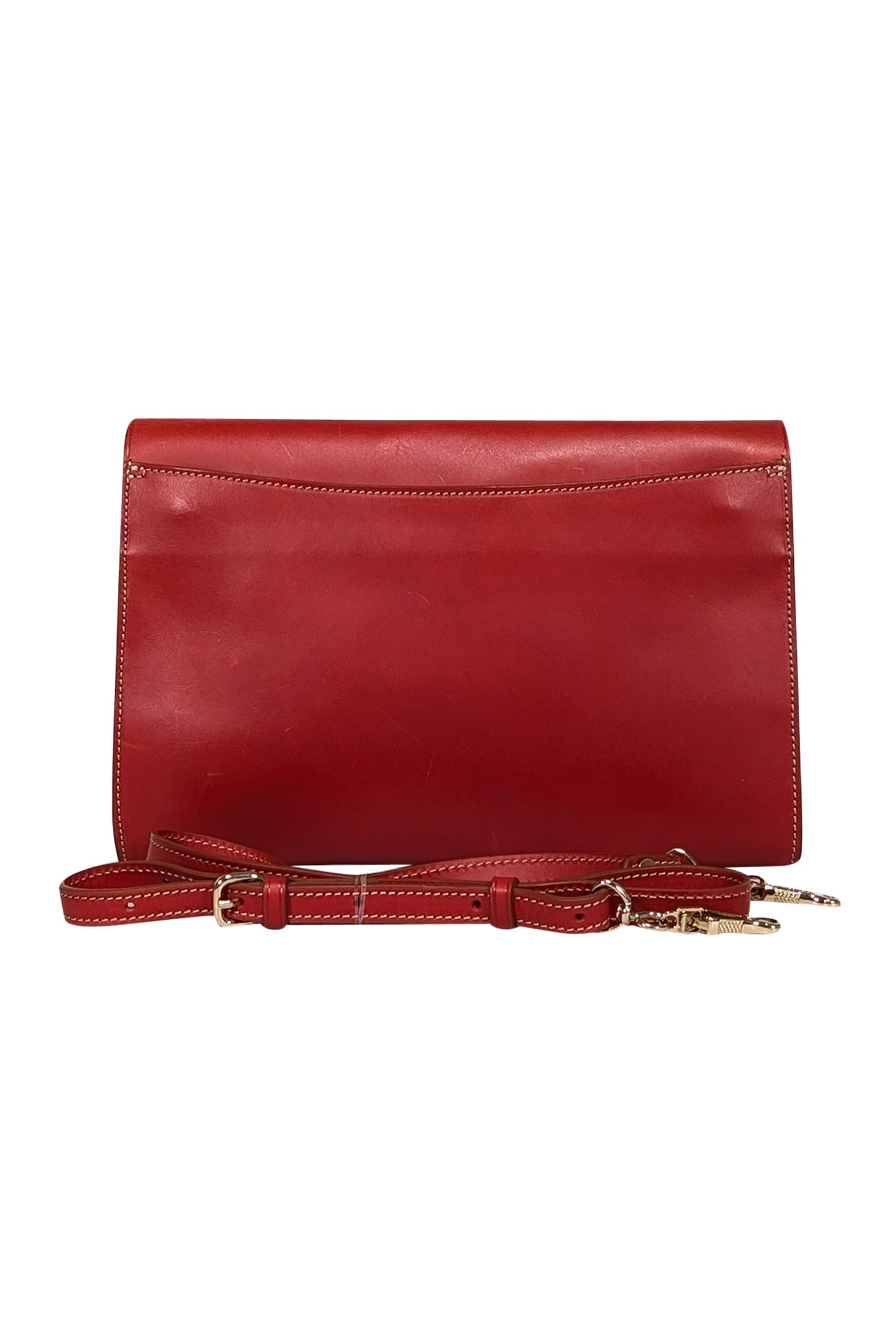 Boldrini Ruby Red Leather Envelope Clutch - A Statement Piece