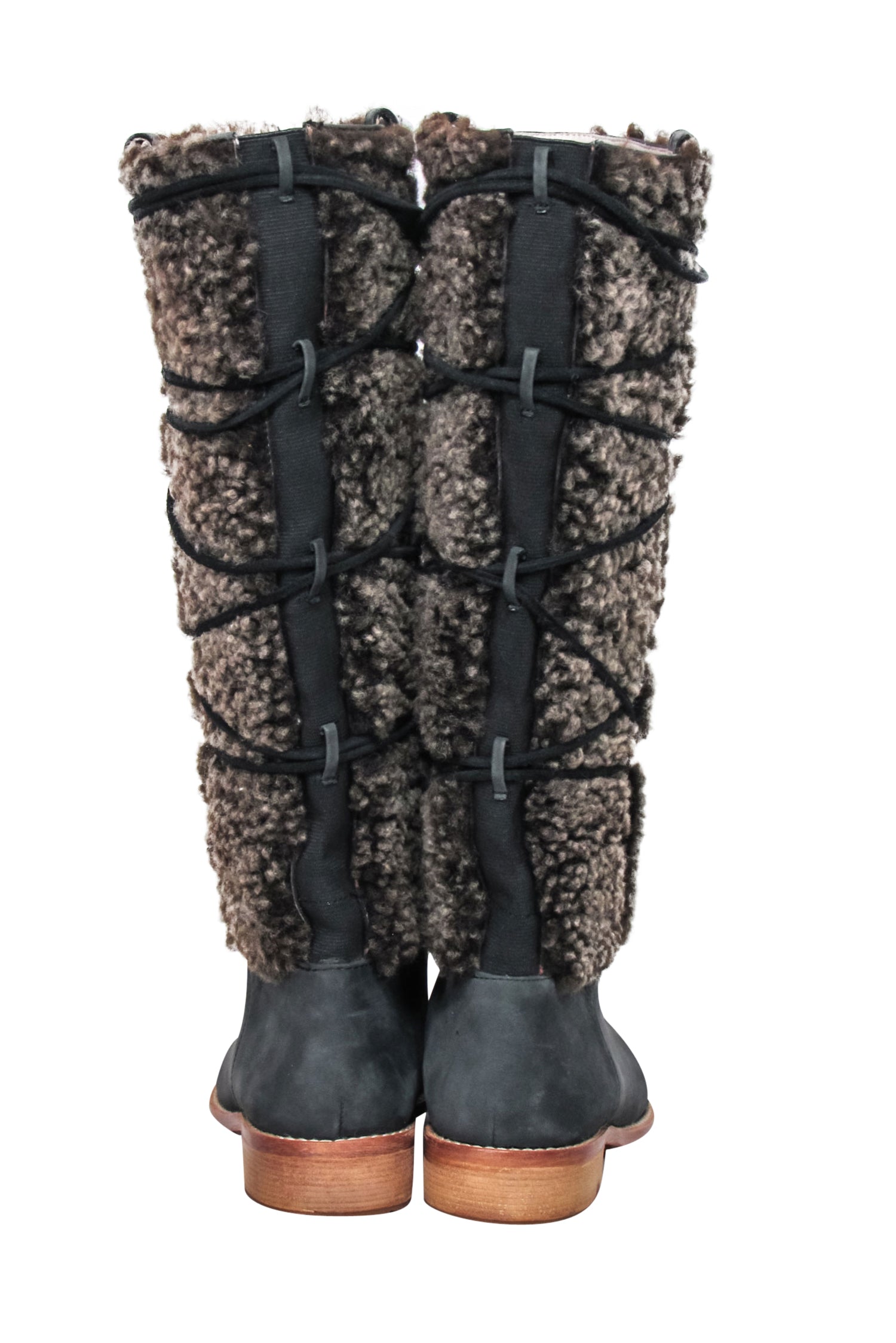 Matt Bernson Alpenglow Shearling Shaft Boots - Grey & Brown, Size 6.5