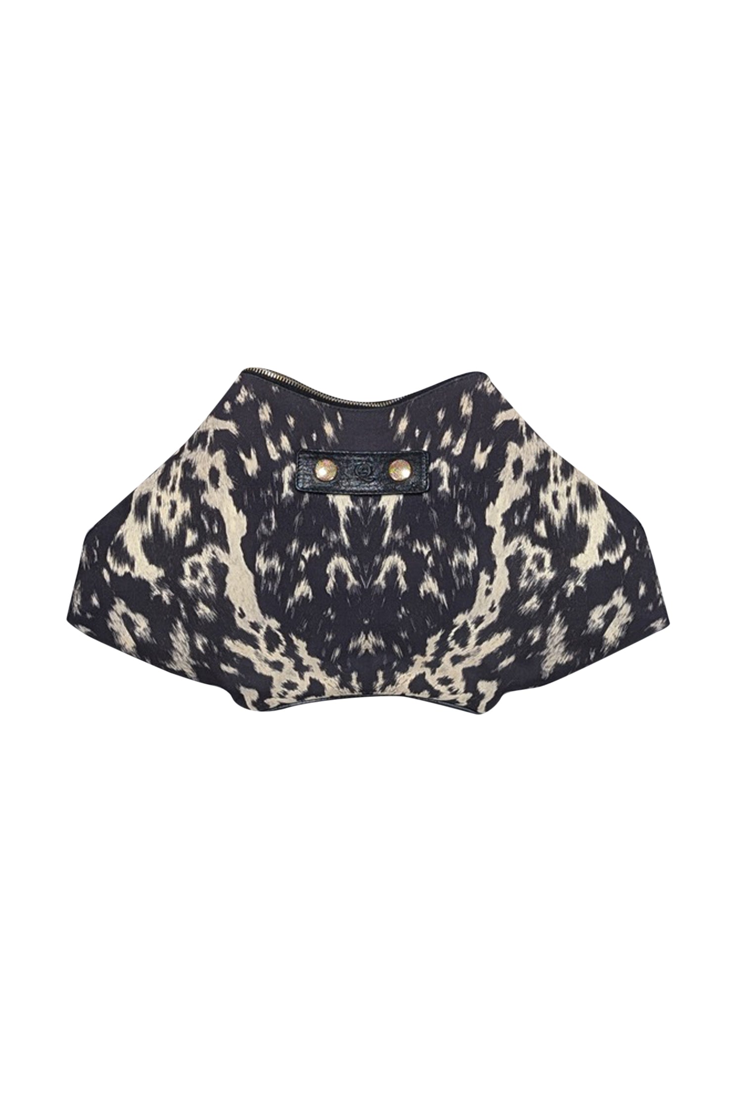 Alexander McQueen's Stunning Black & Cream Animal Print Manta Clutch Bag